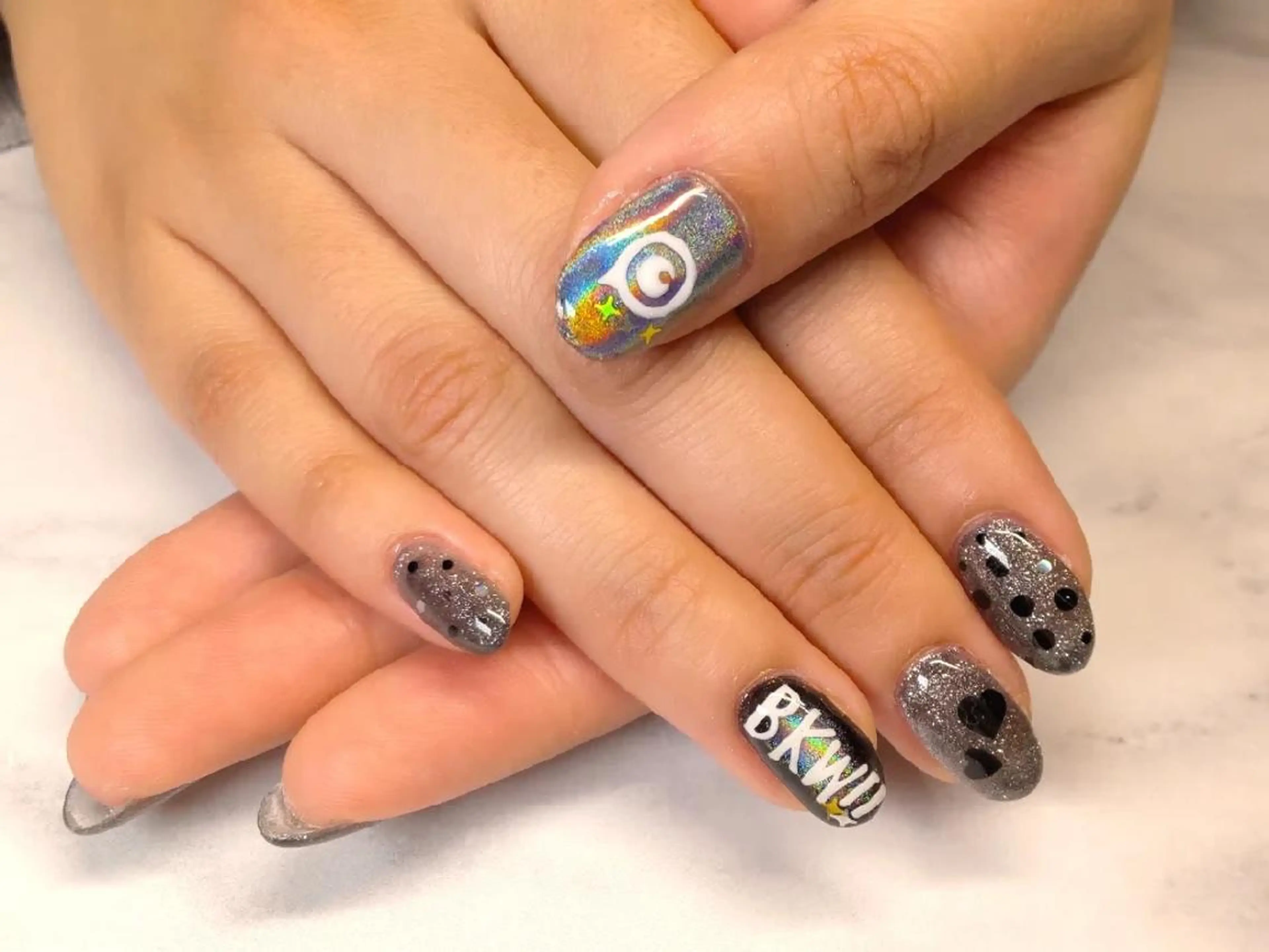 ミディアム ネイル 長さ出し ジェルネイル ニュアンスネイル スカルプネイル ショートネイル ハンドネイル T&A nailのネイルデザイン