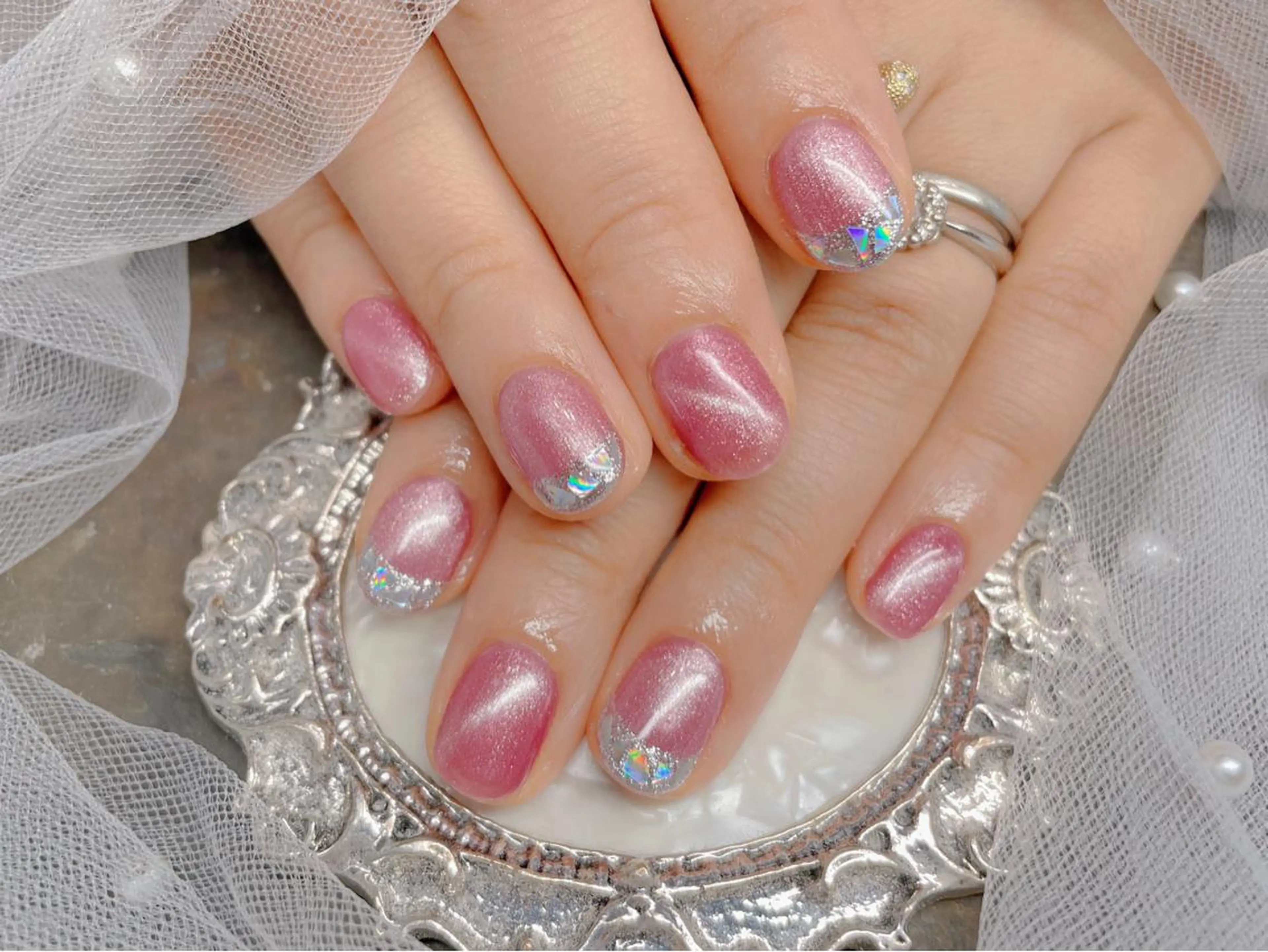 ネイル ハンドネイル マジック ミラーのネイルデザイン