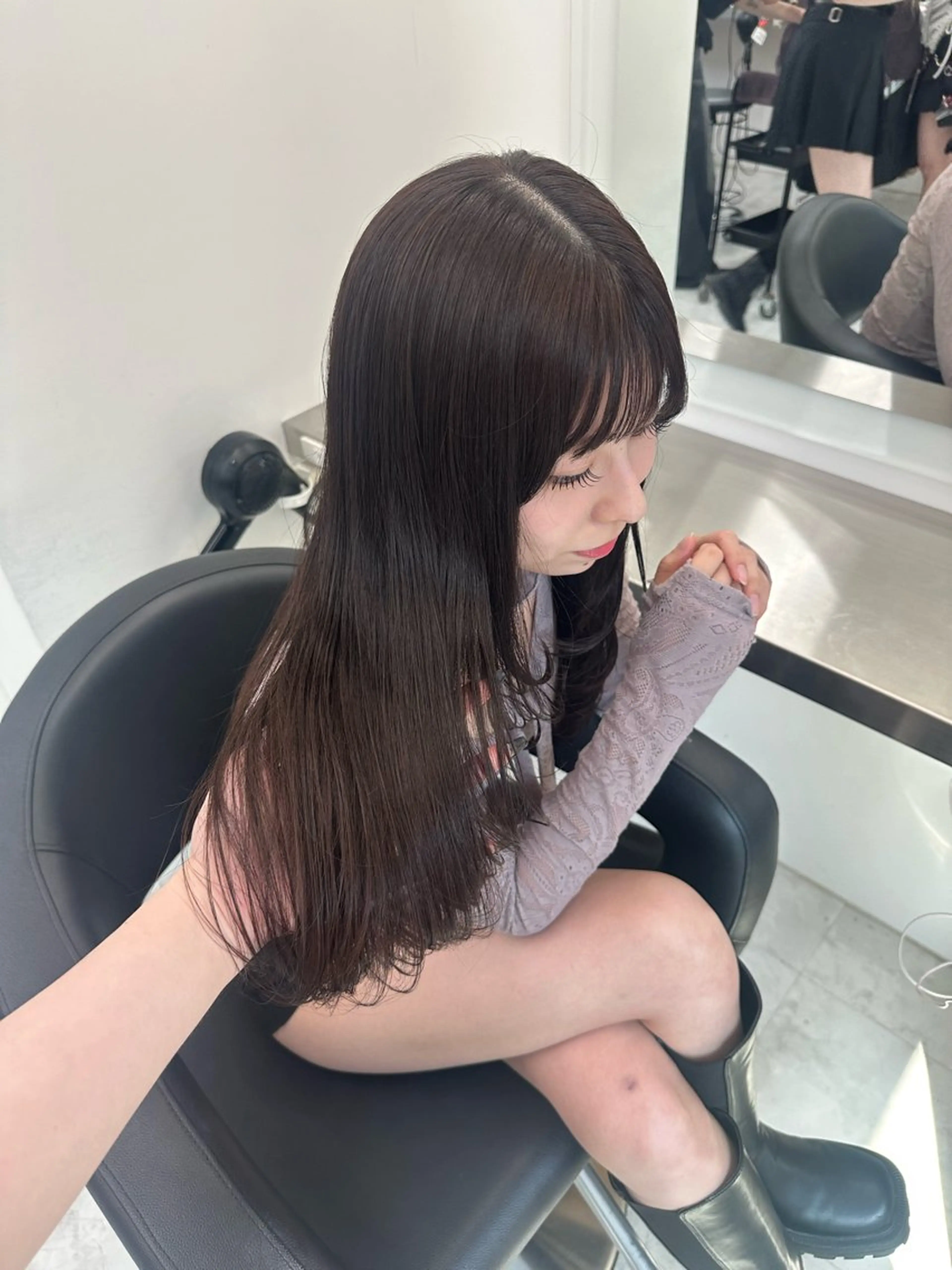 ロング カラー ヘアアレンジ ブリーチ ダブルカラー ブリーチなしカラー 大人っぽ中韓レディ ヘア🤍MAOのヘアスタイル