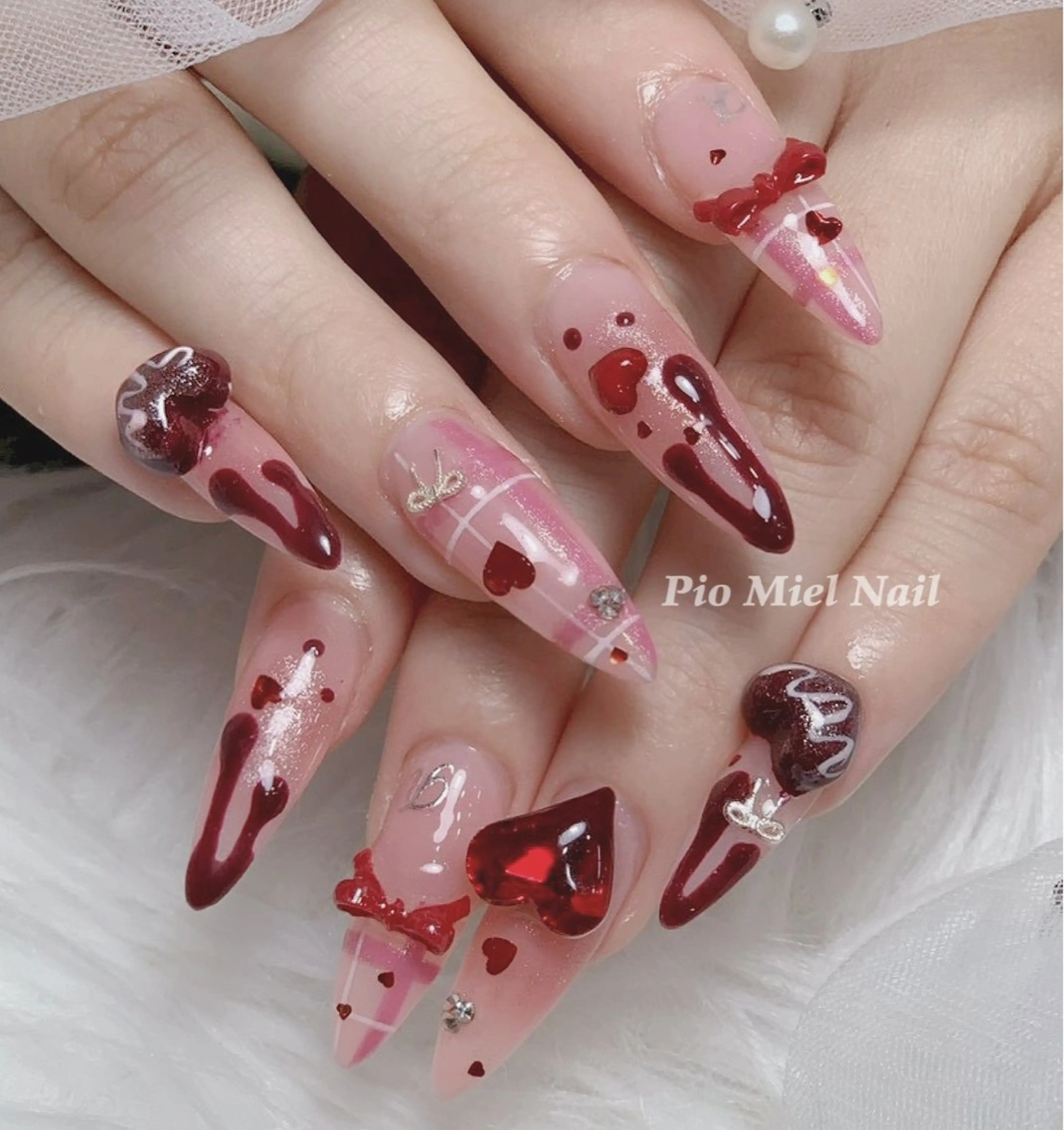 ネイル 韓国ネイル マグネットネイル ニュアンスネイル シンプルネイル ツイードネイル Pio Mielのネイルデザイン