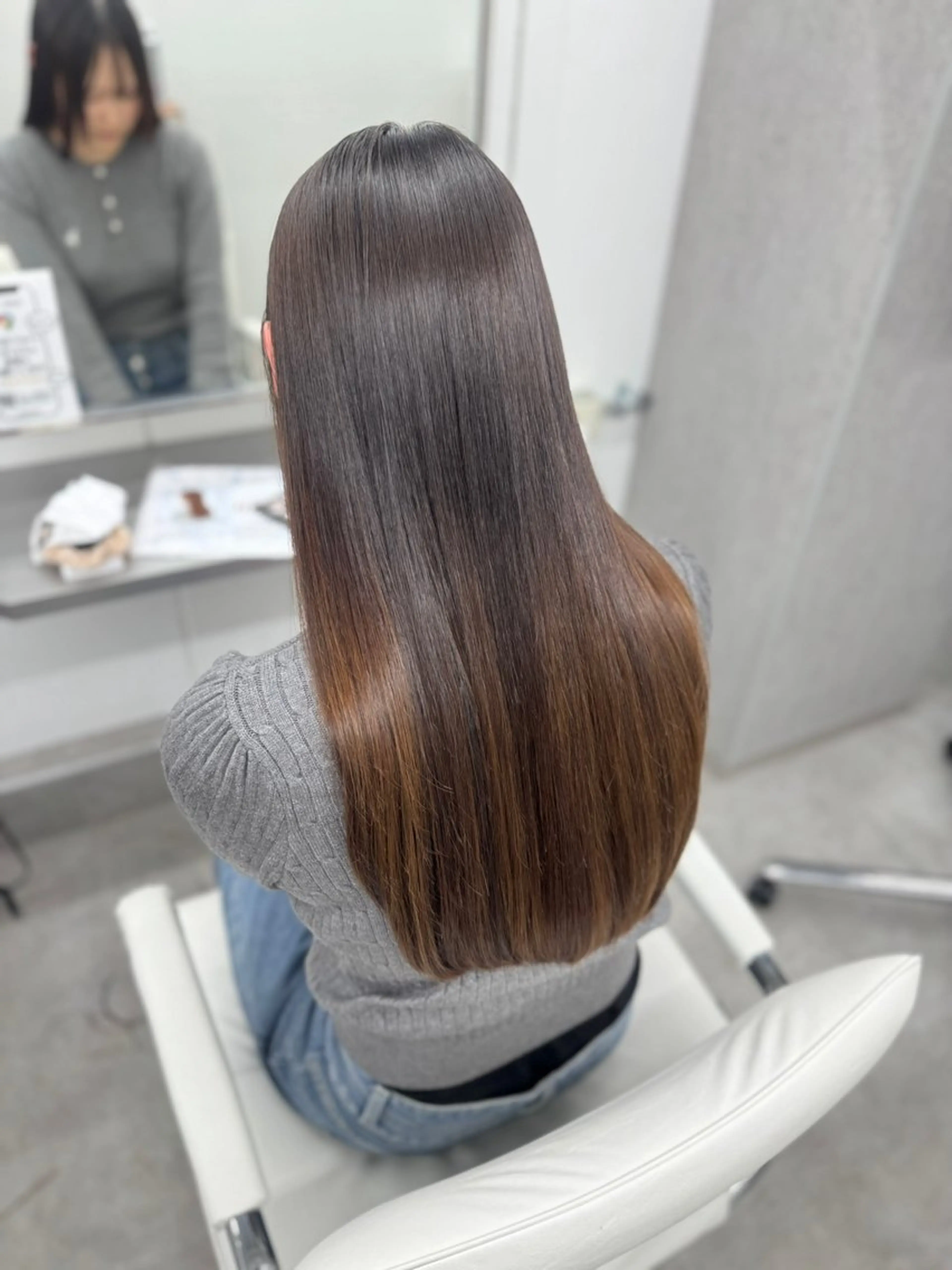 ロング カラー パーマ カット 縮毛矯正 🕯コバ/レイヤー/ 複雑履歴美髪縮毛🕯のヘアスタイル