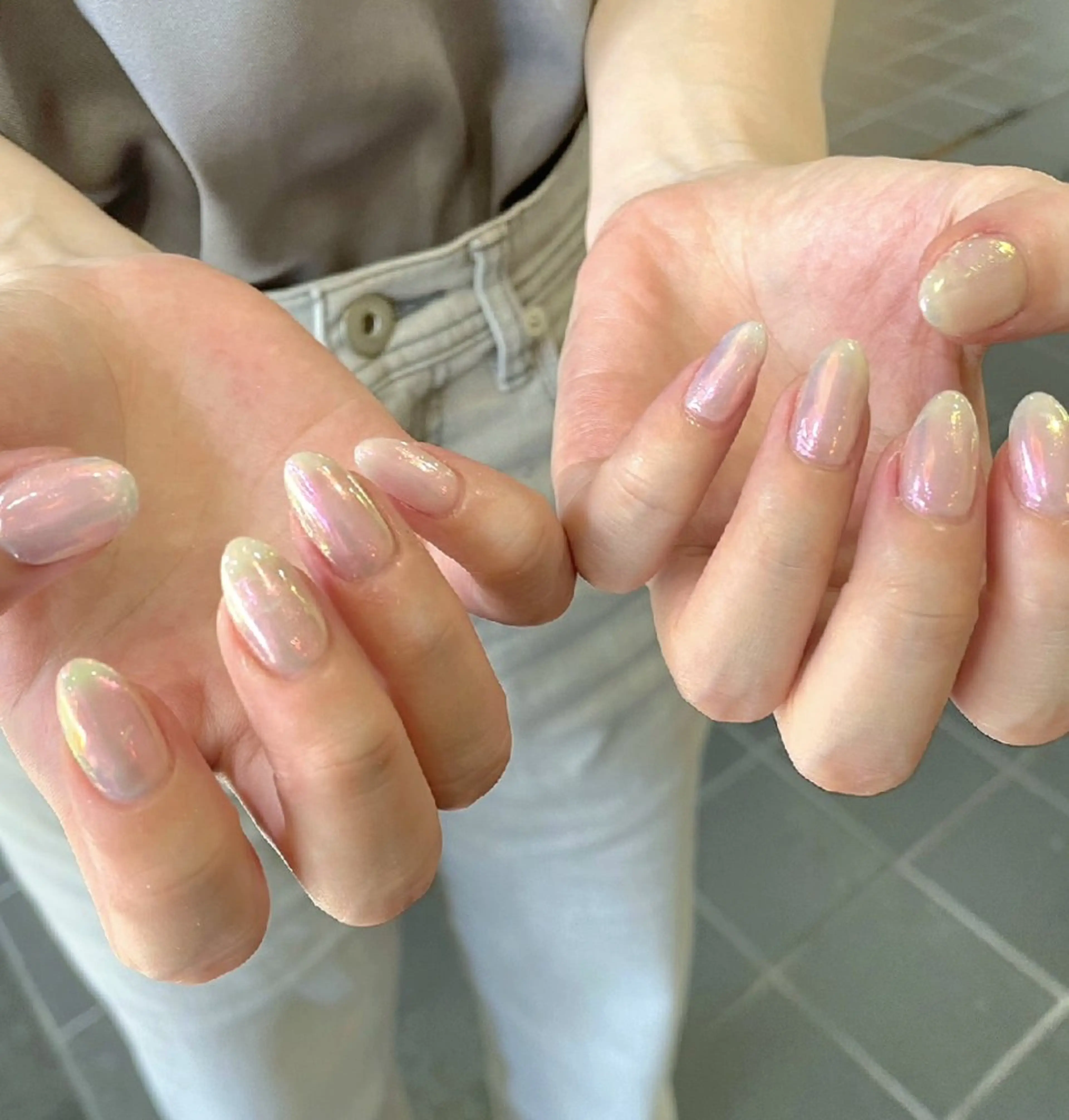 ネイル キラキラネイル ミラーネイル シンプルネイル ハンドネイル ハンドケア 心斎橋Salon Epokkuのネイルデザイン