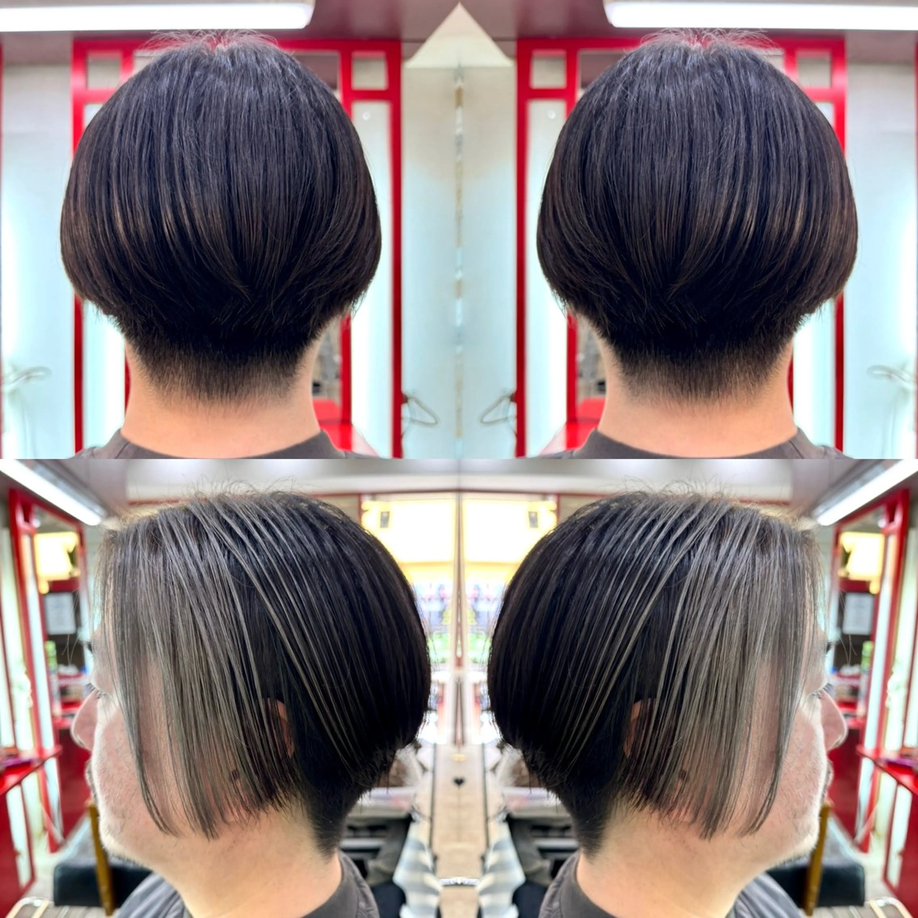 ミディアム メンズ カット 🌈推し色派手髪 ハイトーンShinのヘアスタイル