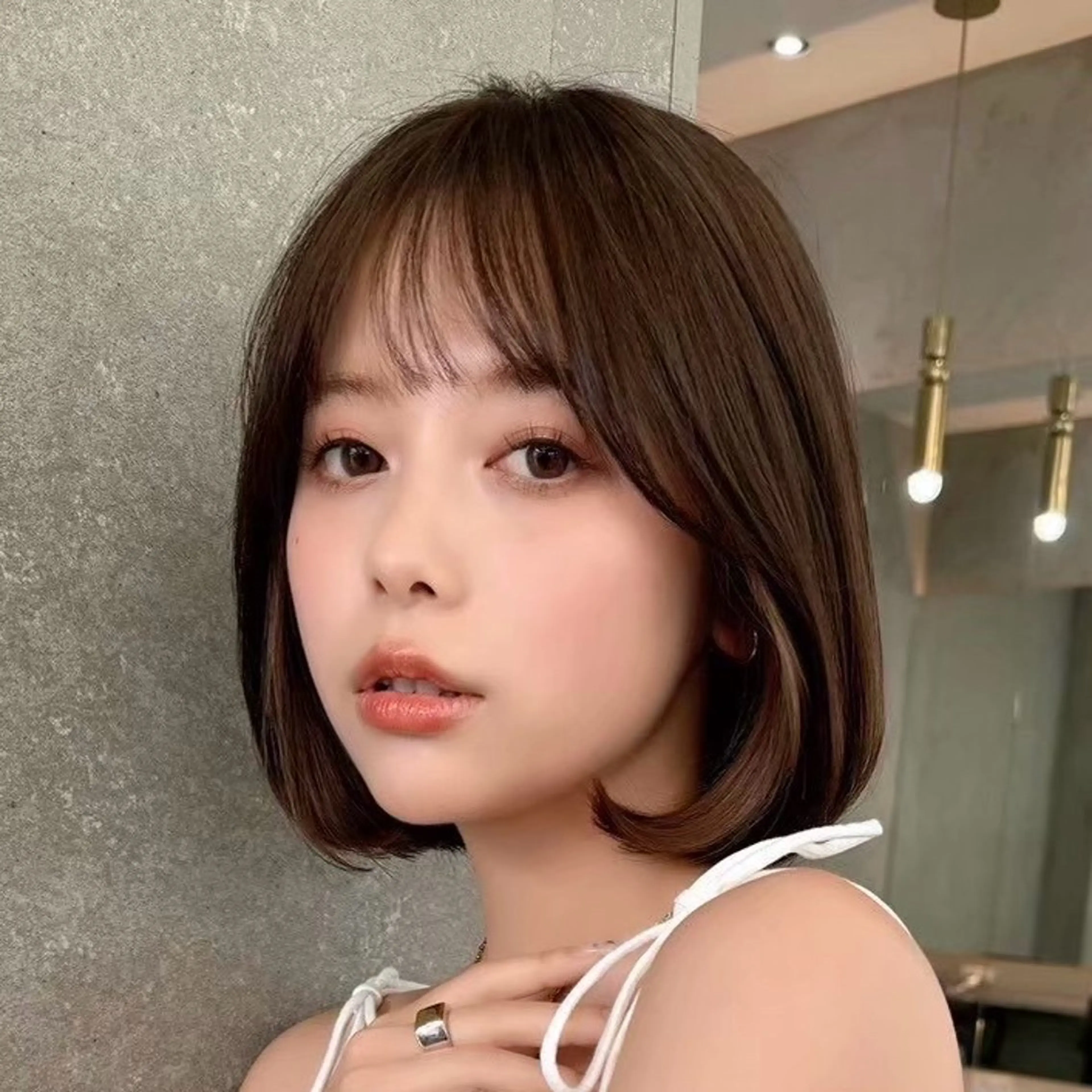 ミディアム カラー ボブ カット ヘアカラー トリートメント ♥️ボブレイヤー/ minami♥️のヘアスタイル