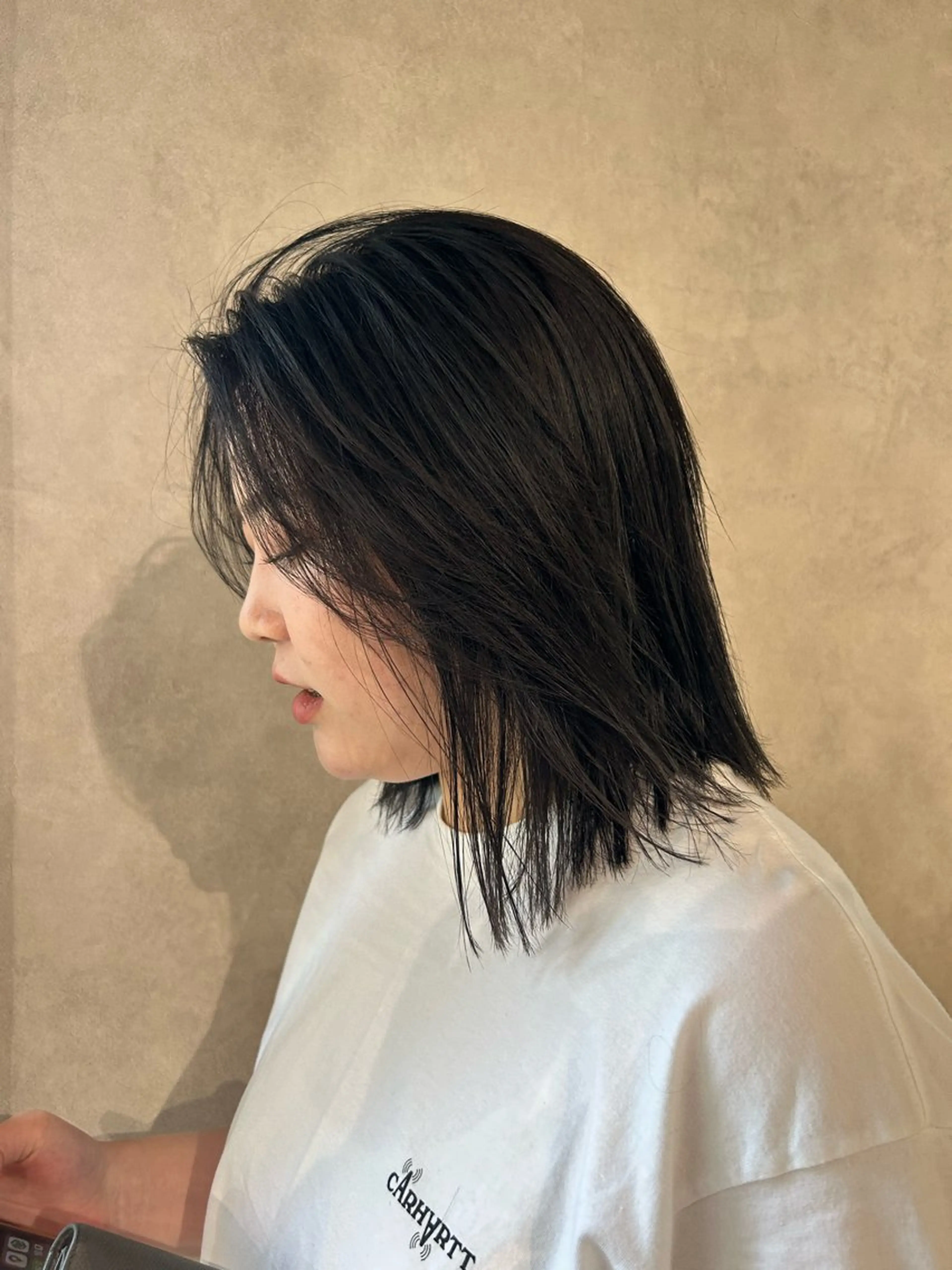 ミディアム カラー ボブ ayano/パーマ/ 暖色カラーのヘアスタイル