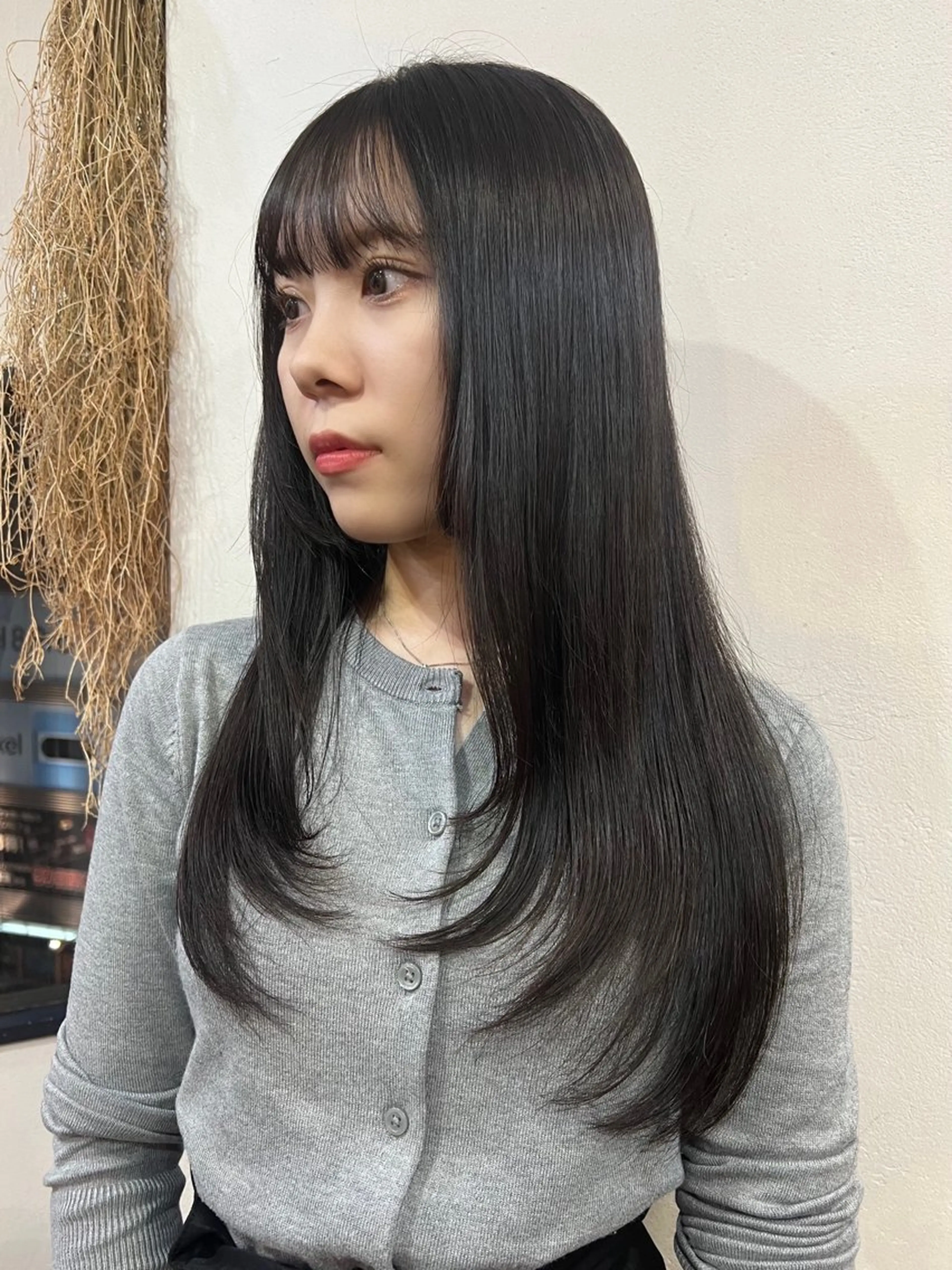 ロング 縮毛矯正 韓国ヘア 🎀華澄のヘアスタイル