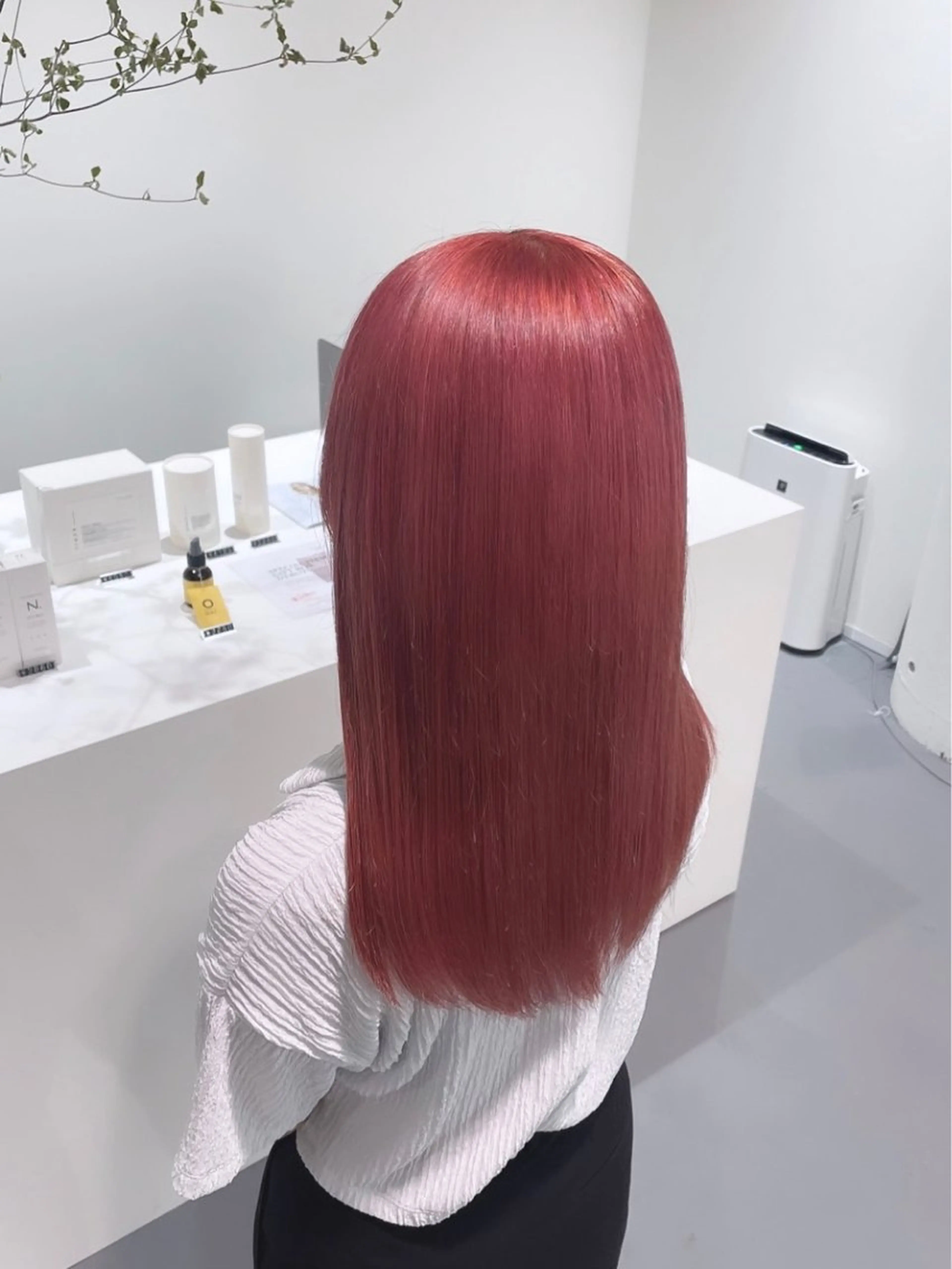 セミロング ヘアカラー 西山祐生/ハイトーン /ケアブリーチ/艶髪のヘアスタイル