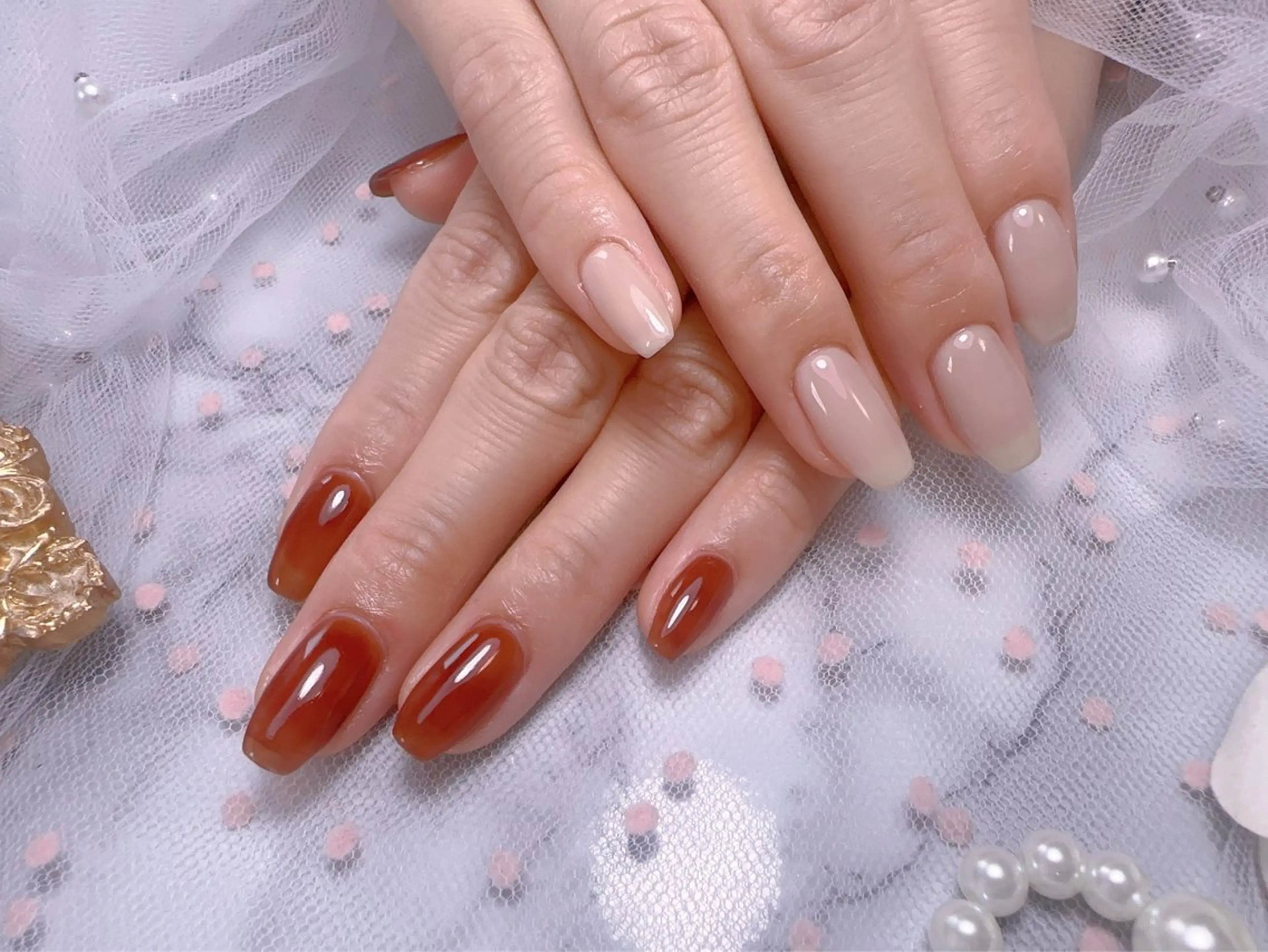 ネイル オーロラネイル フットネイル 韓国ネイル ラメ(グリッター) ラメグラデーション Belle nail salon 新小岩のネイルデザイン