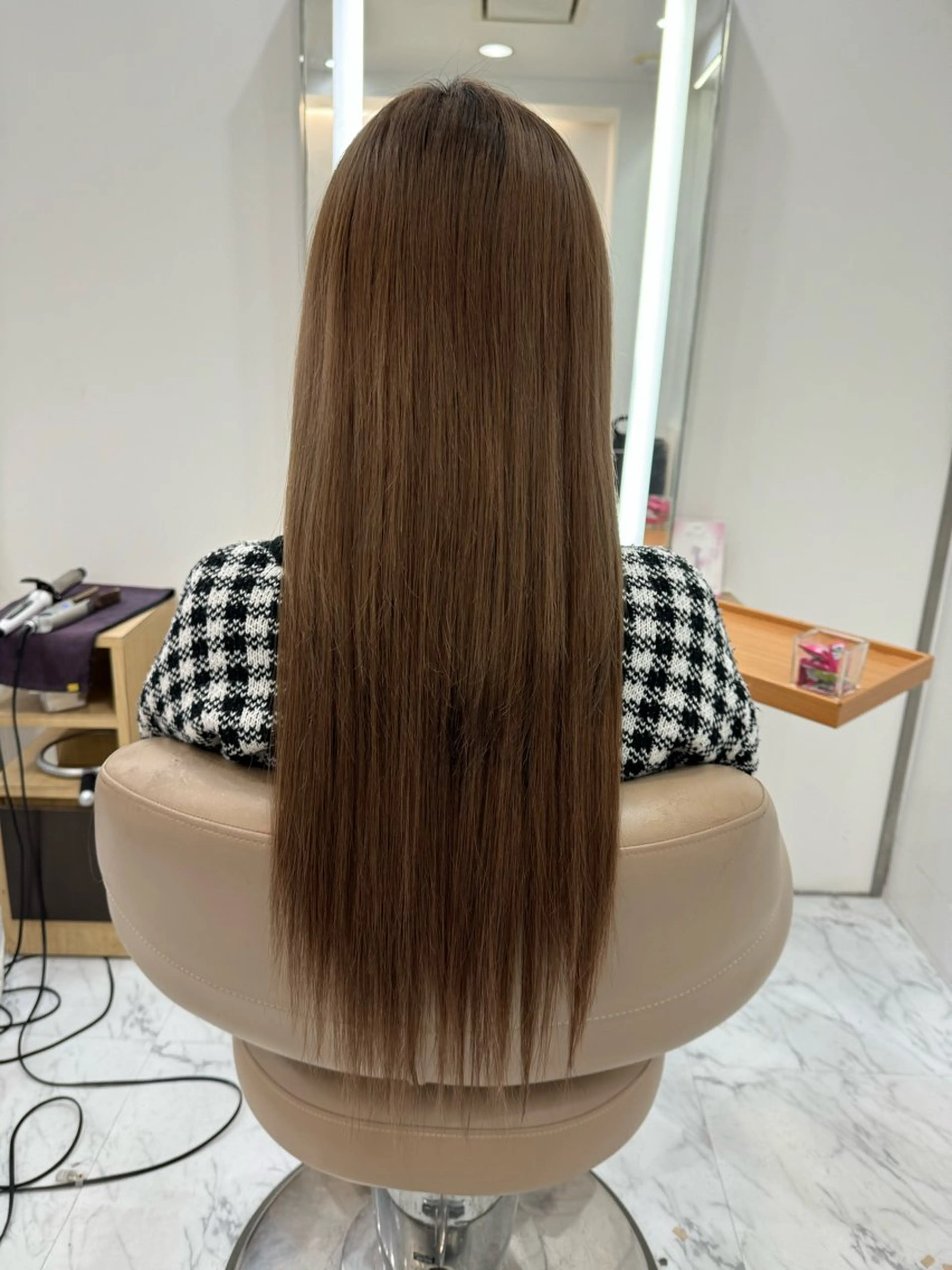 セミロング シールエクステ エクステ 韓国風ヘア 濱川響太レディース カットモデルのヘアスタイル