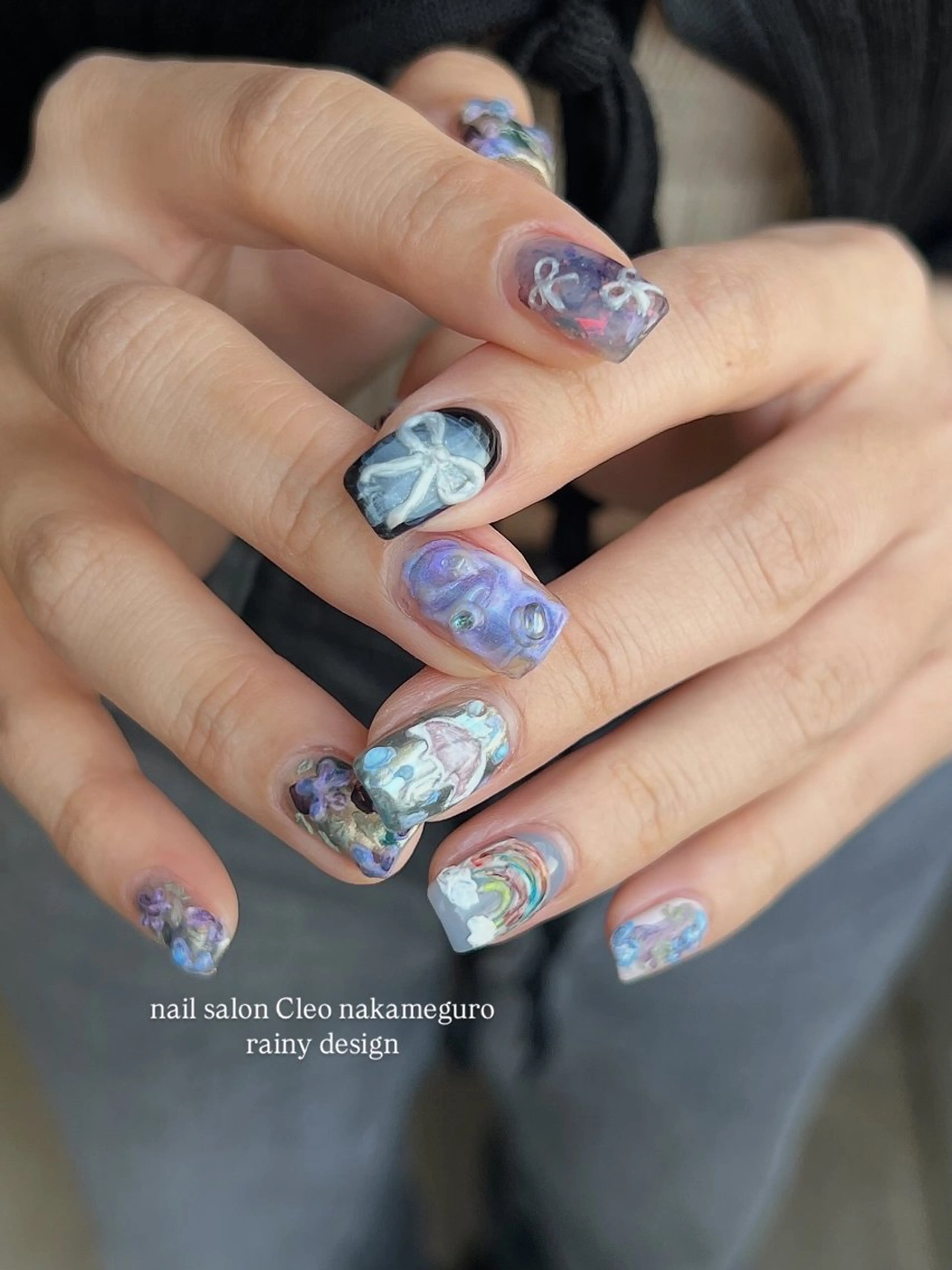ネイル アートネイル フラッシュネイル フラワーネイル フレンチネイル キラキラネイル ハンドネイル Cleo中目黒店 Hinahoのネイルデザイン