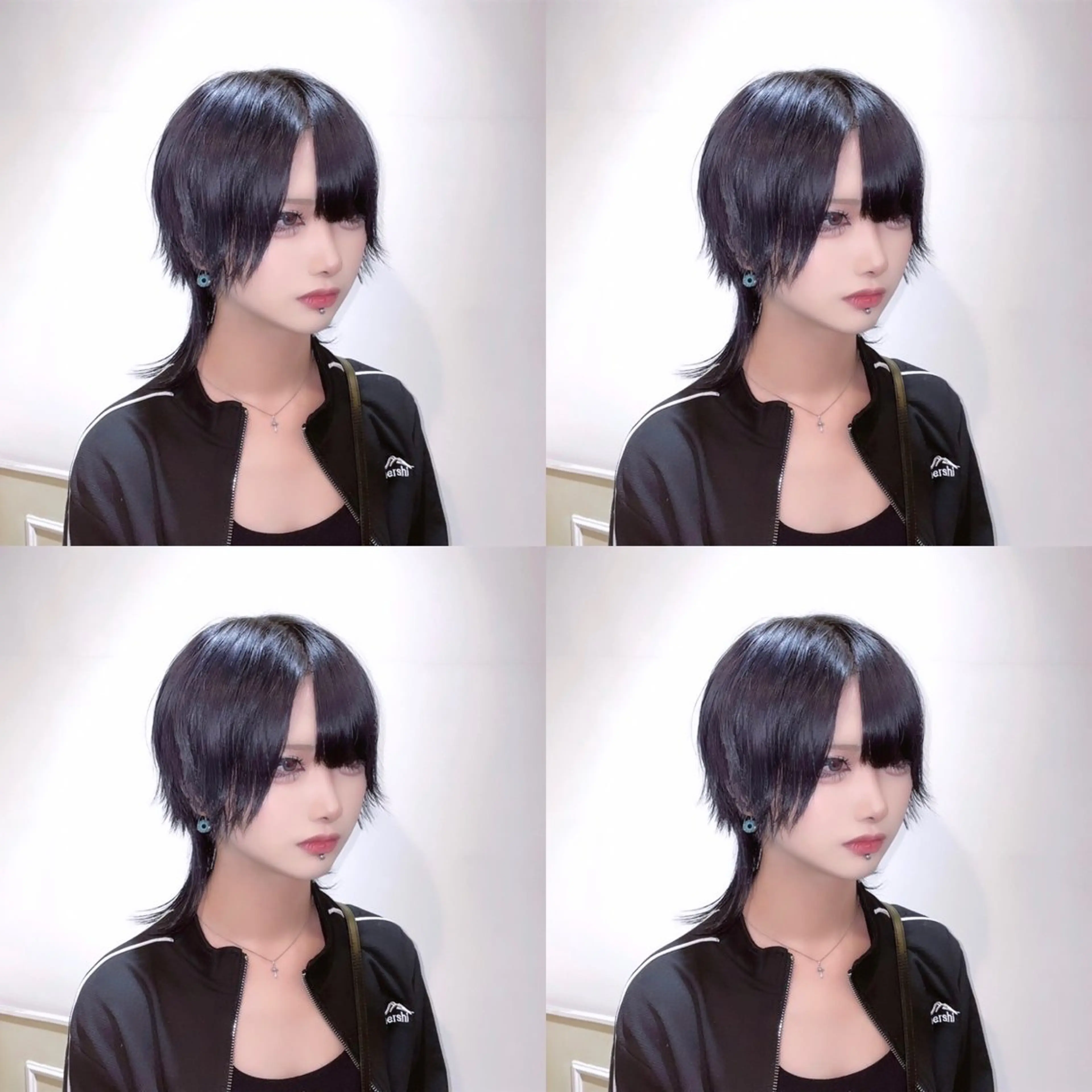 ショート カラー 黒髪 ブルーカラー ブルーブラック ウルフカット 🌟トップデザイナー 高橋🌟のヘアスタイル