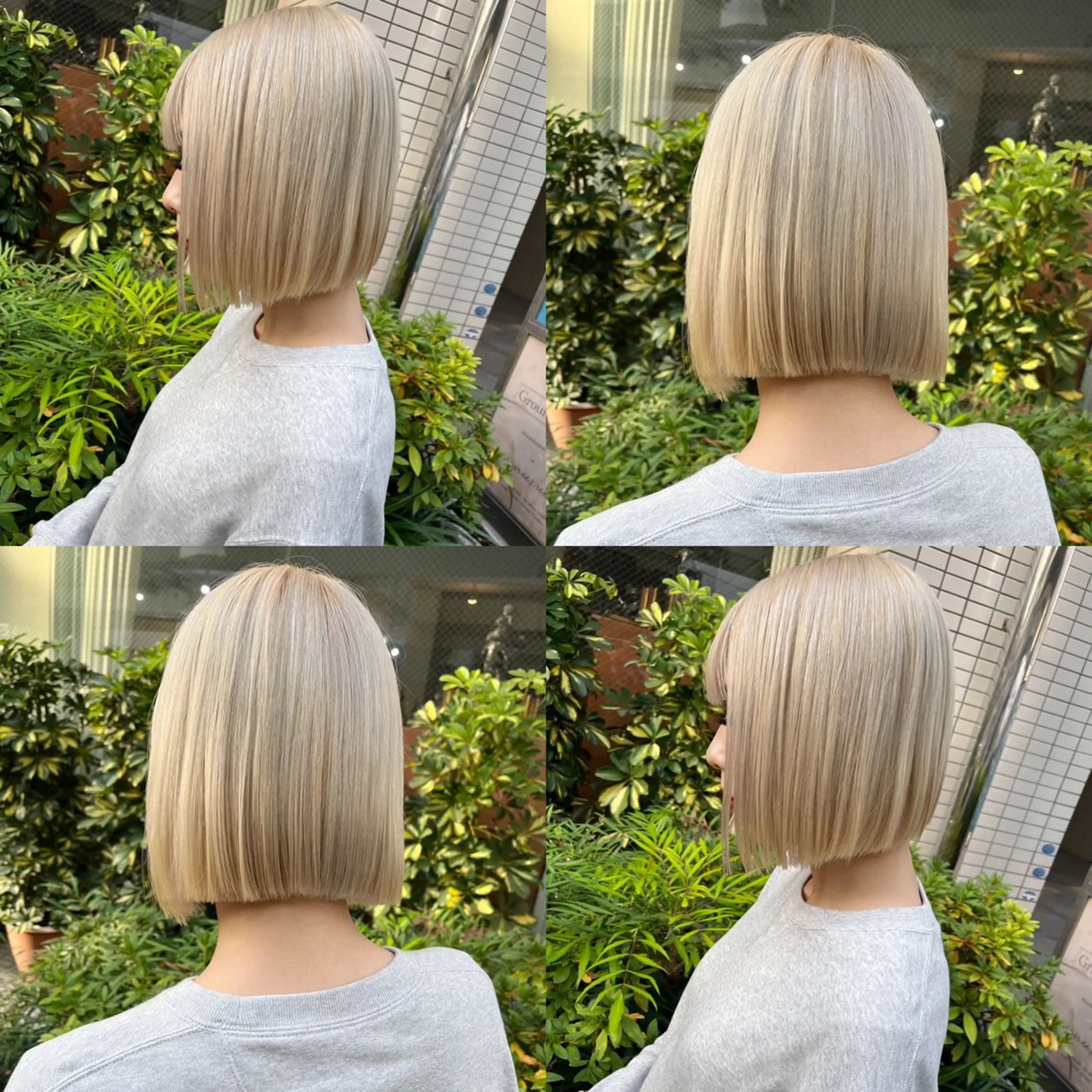 ミディアム カラー カット ヘアカラー トリートメント モモカ/ハイトーン /バレイヤージュのヘアスタイル