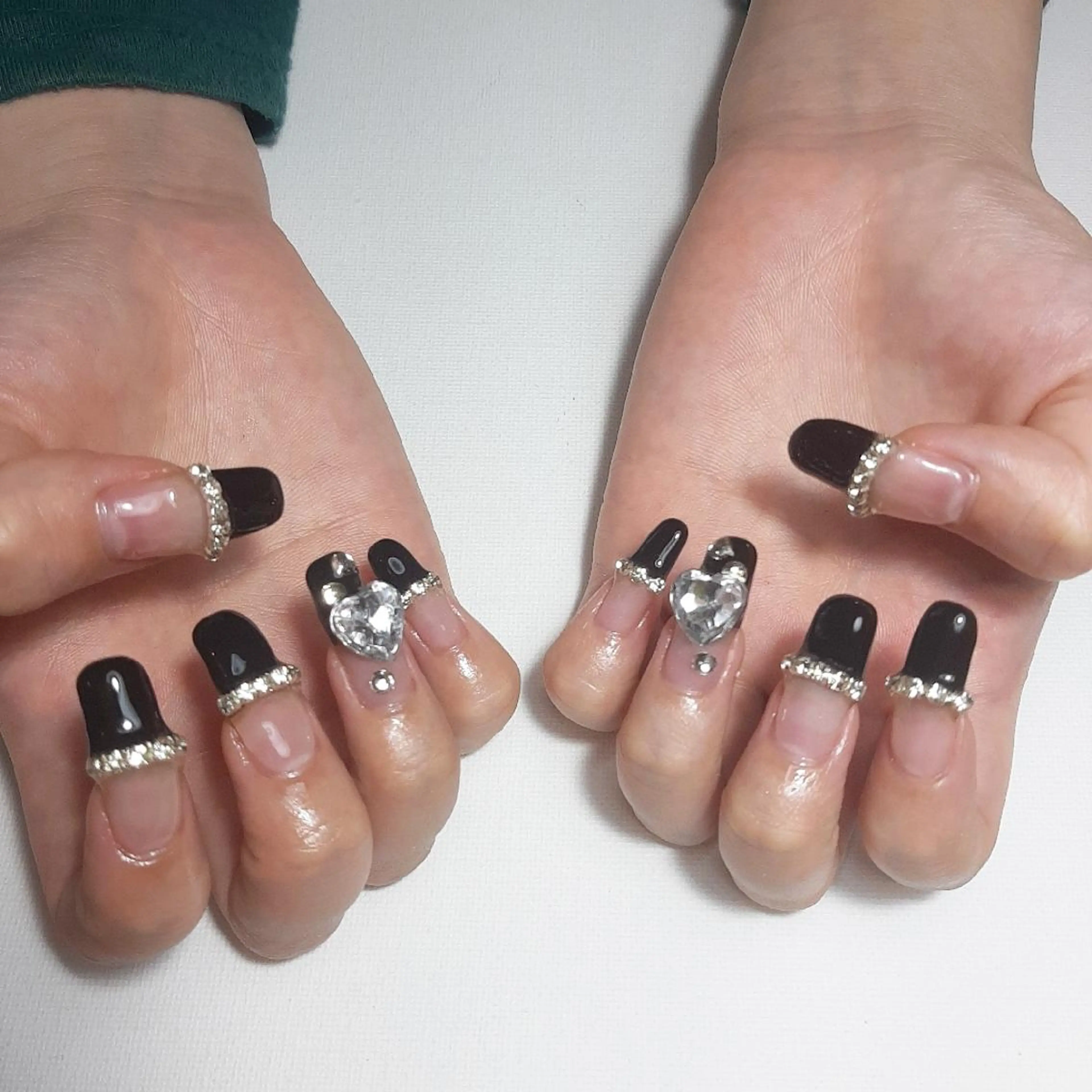 ネイル フレンチネイル ジェルネイル ハート 持ち込み ショートネイル owlnail /持込みデザイン専門のネイルデザイン