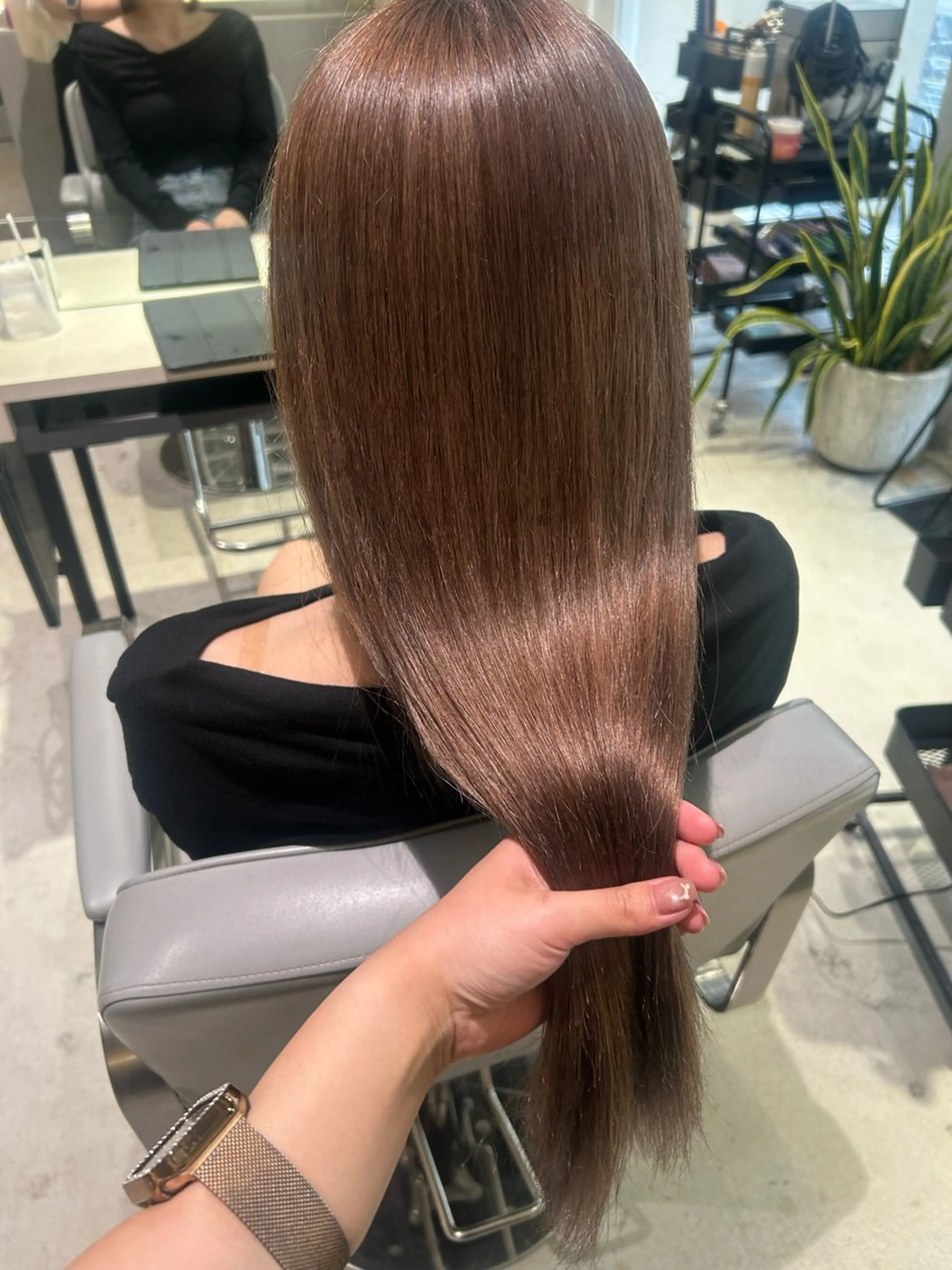 ロング カラー カット ヘアカラー トリートメント しげ ゆりか/透明感 カラー/顔周りカットのヘアスタイル