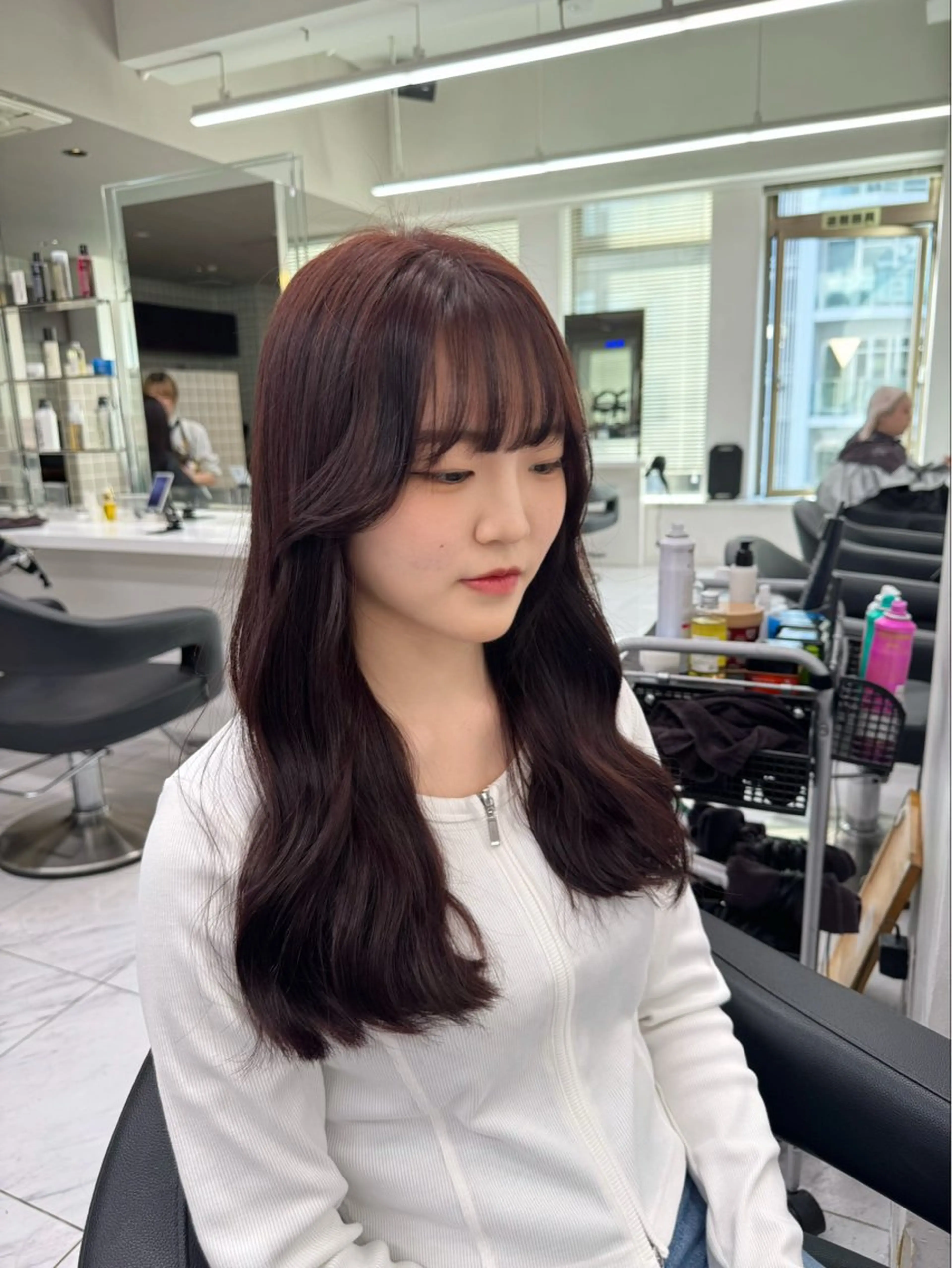 セミロング カラー パーマ ヘアアレンジ メンズ キッズ 韓国系🇰🇷🩶 艶暗髪/MEIのヘアスタイル