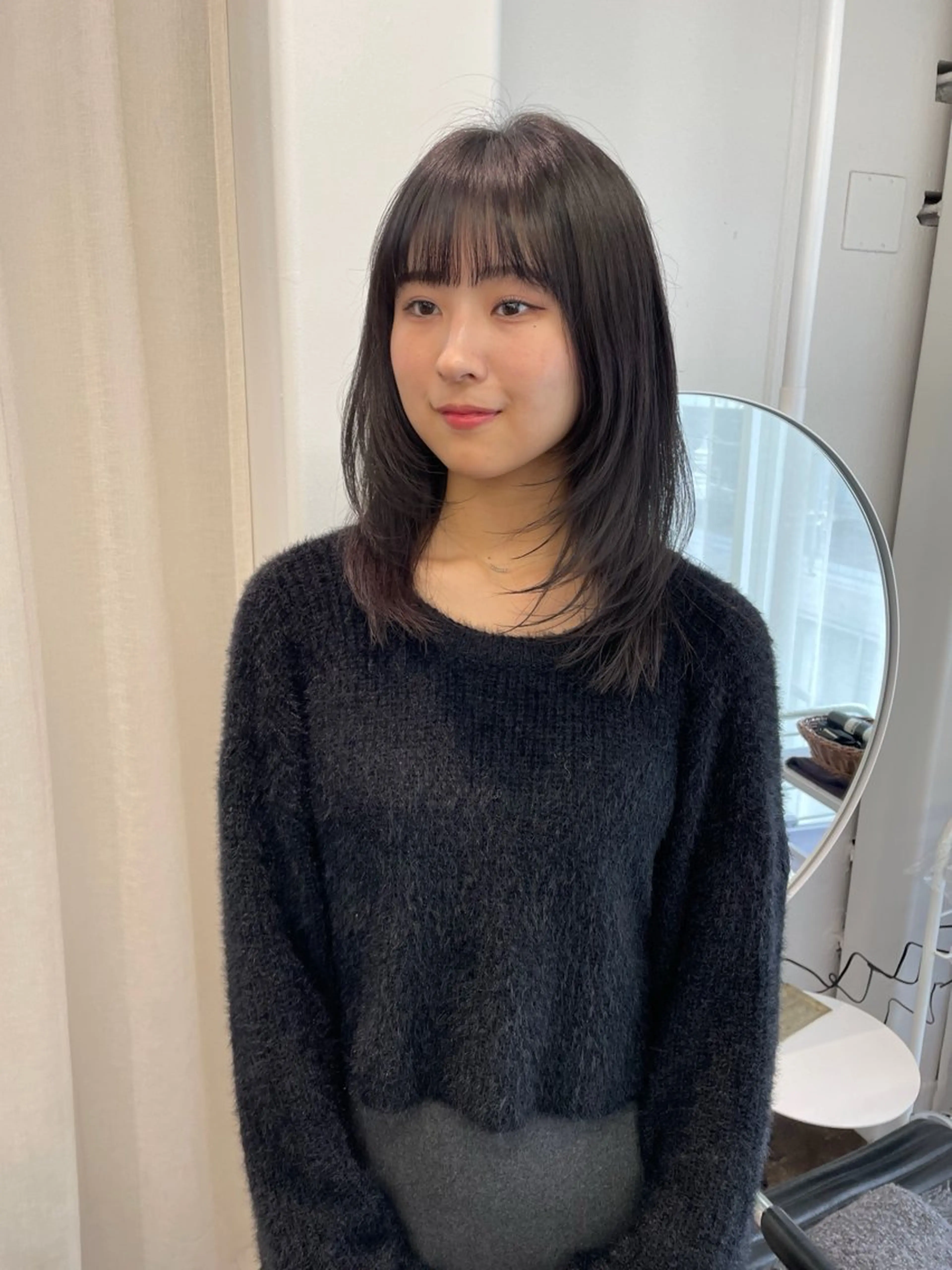 ミディアム カラー レイヤーカット カット ヘアカラー トリートメント レイヤーカット🎀 kanaのヘアスタイル