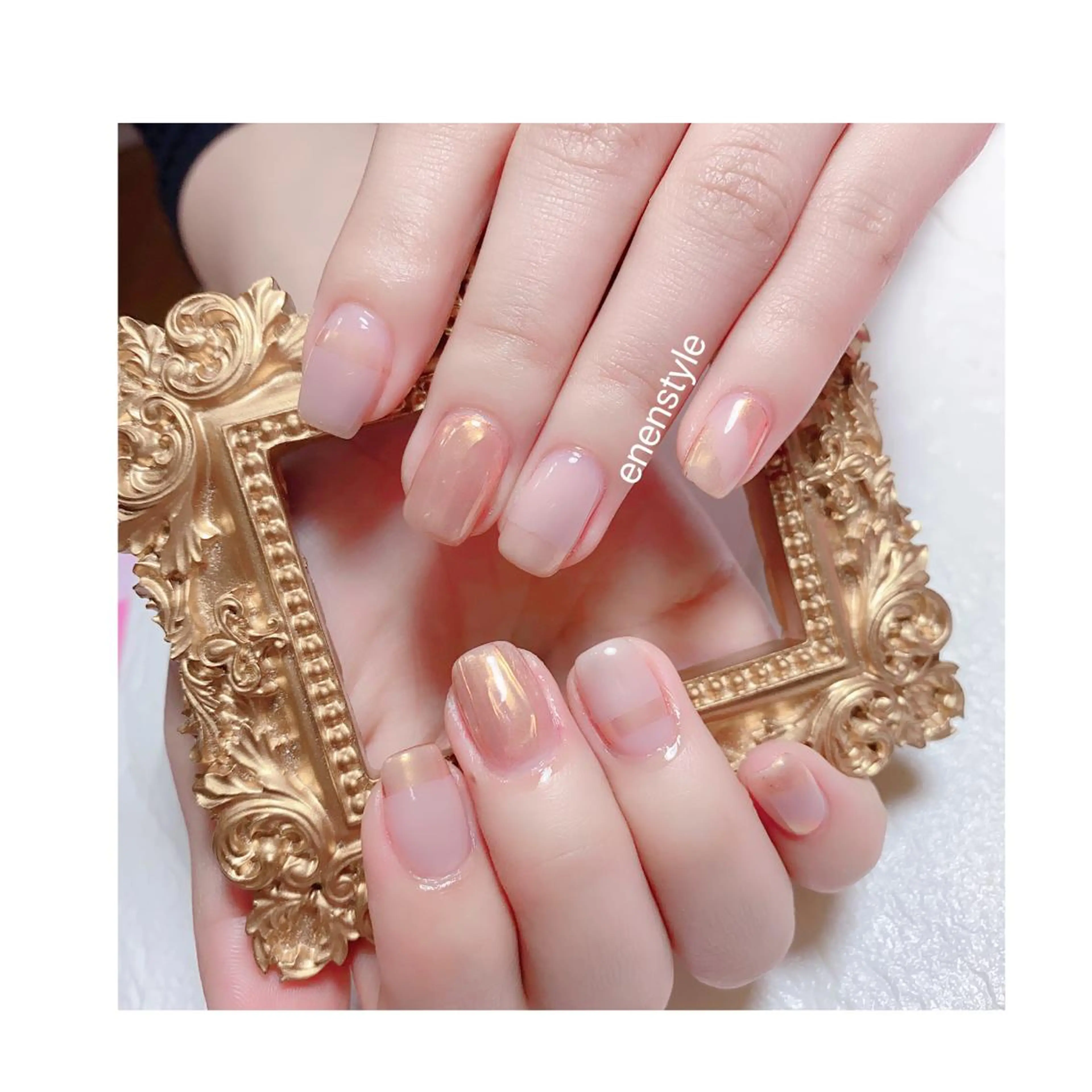 ショート ネイル ジェルネイル ニュアンスネイル オフィスネイル ワンカラーネイル パラジェル ハンドネイル 👑enen style👑のネイルデザイン