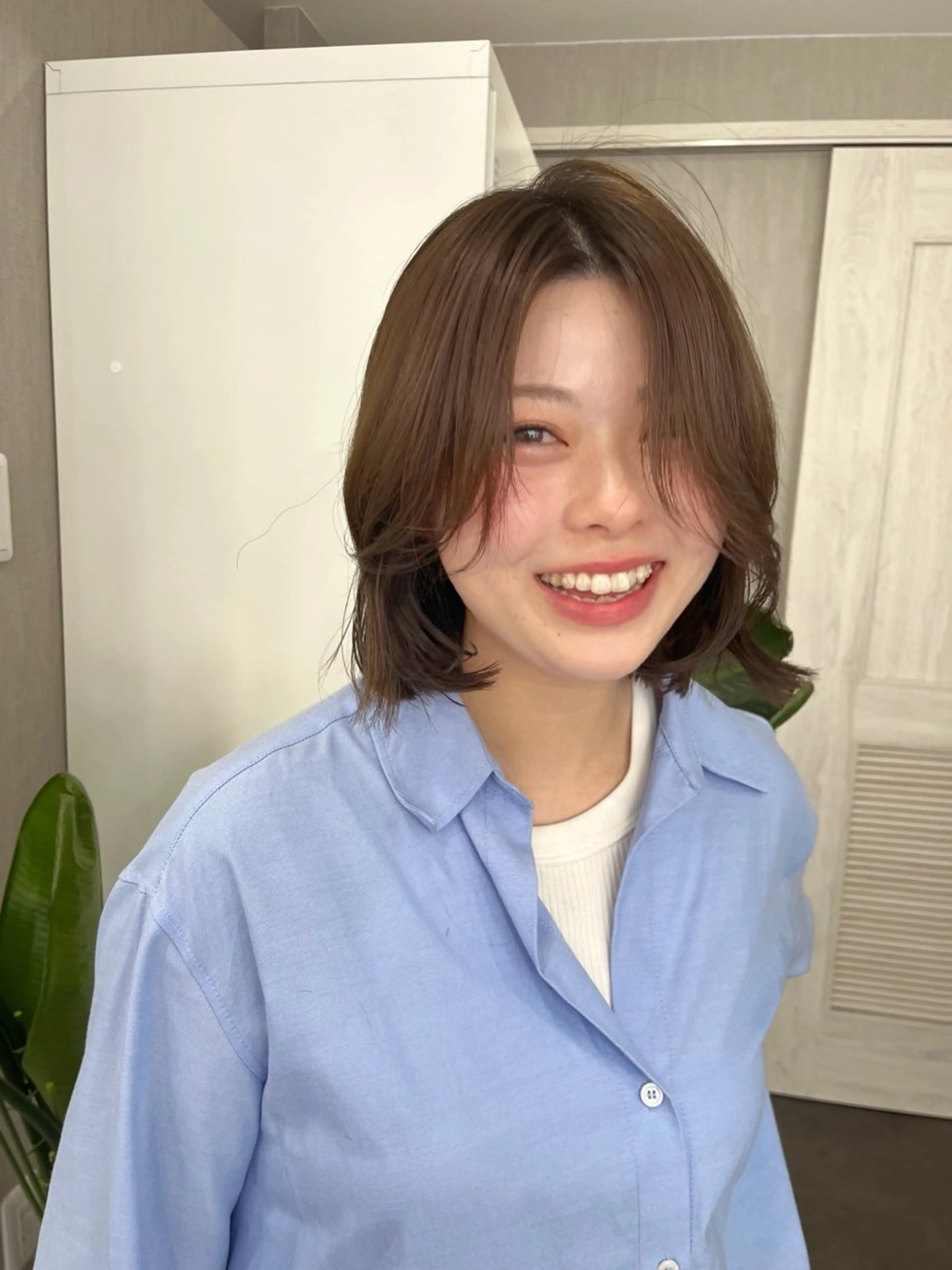 ミディアム カラー 下石怜子/レイヤー/ 透明感カラーのヘアスタイル