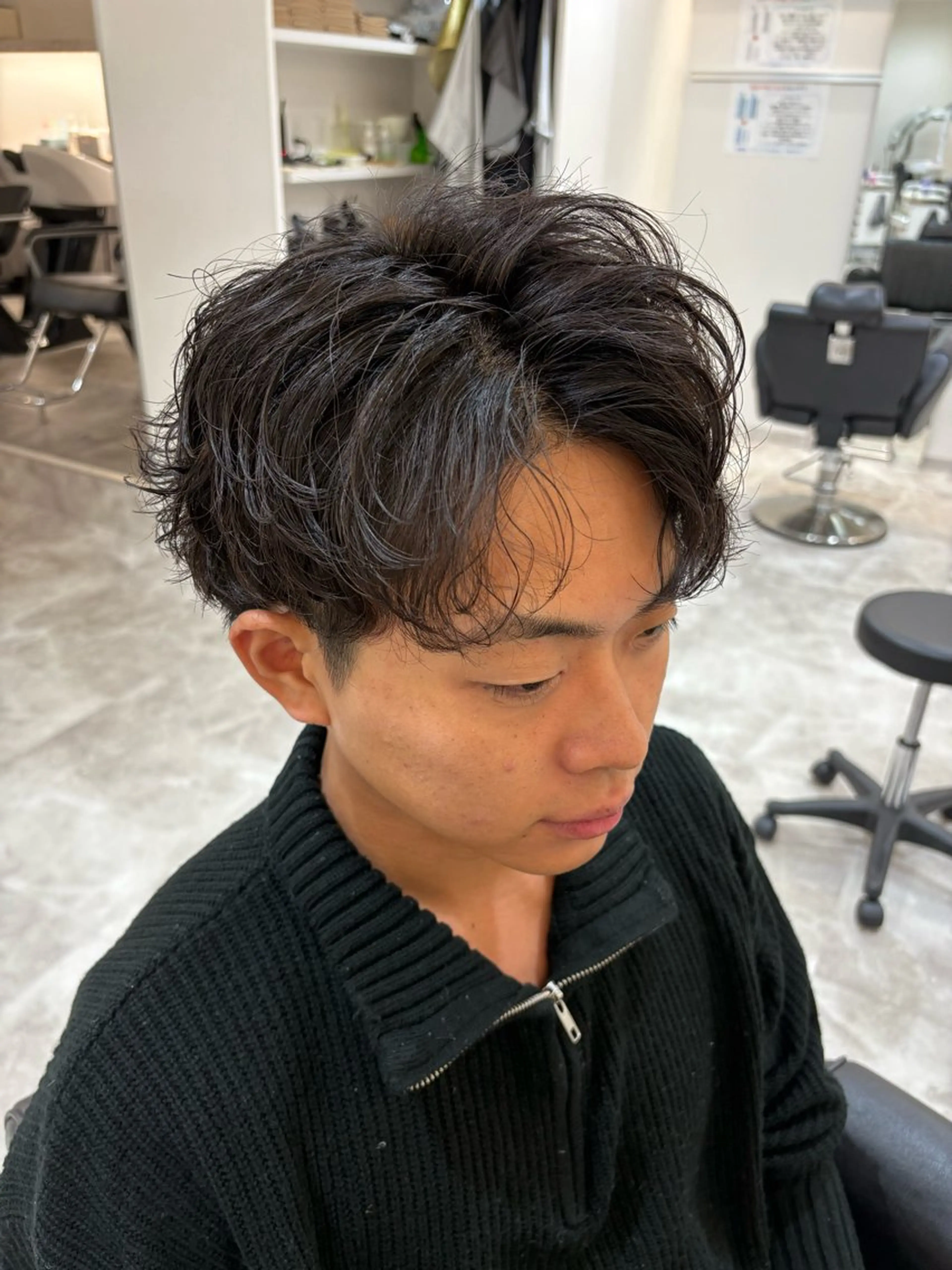 ショート パーマ メンズ メンズパーマ メンズ美容師/ フェザー/池戸晴也のヘアスタイル