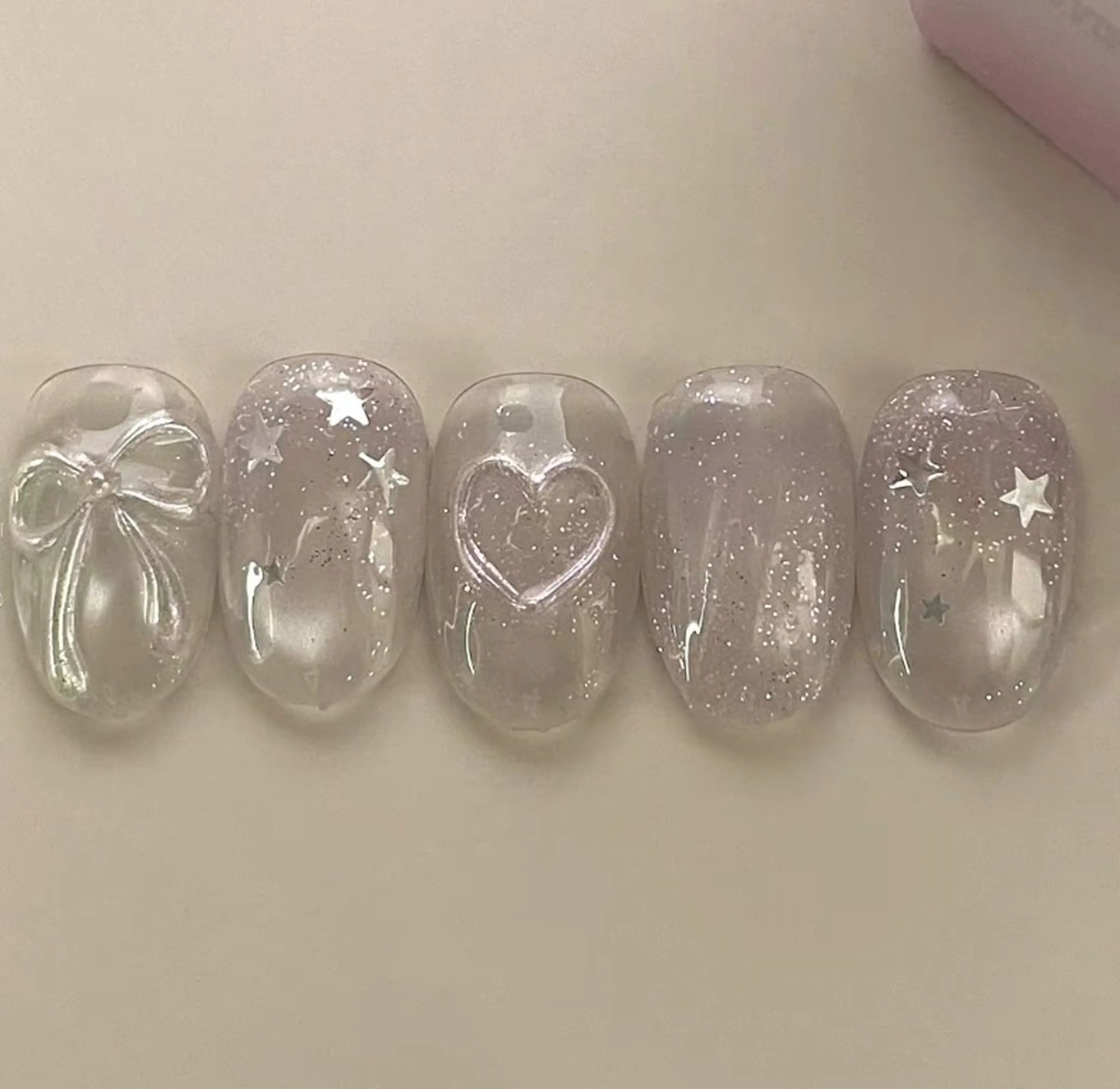 ネイル オーロラネイル チークネイル 桜ネイル 長さ出し ジェルネイル ハンドネイル YUYI.nail salonのネイルデザイン