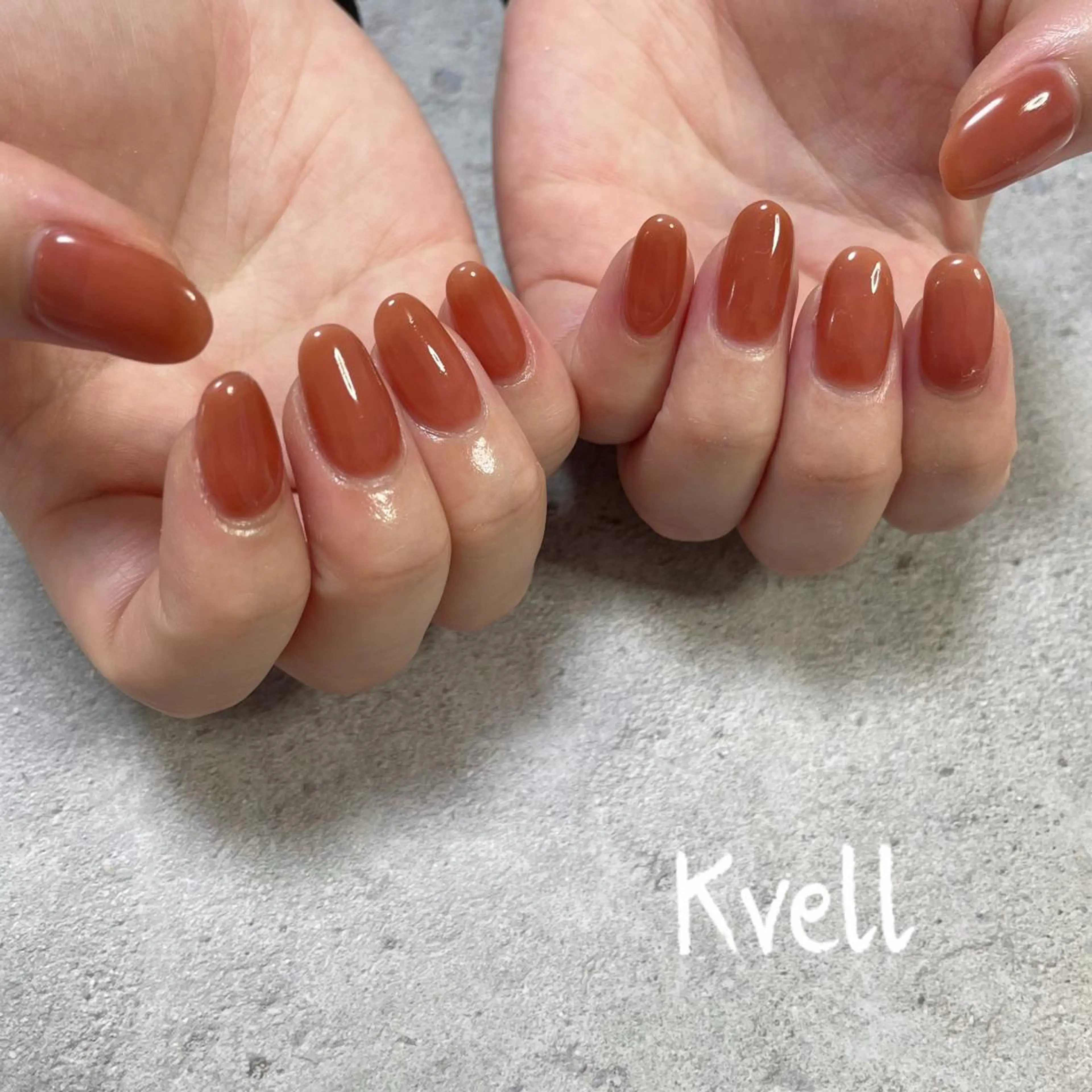 ネイル ブラウン ハンドネイル nailsalon Kvellのネイルデザイン