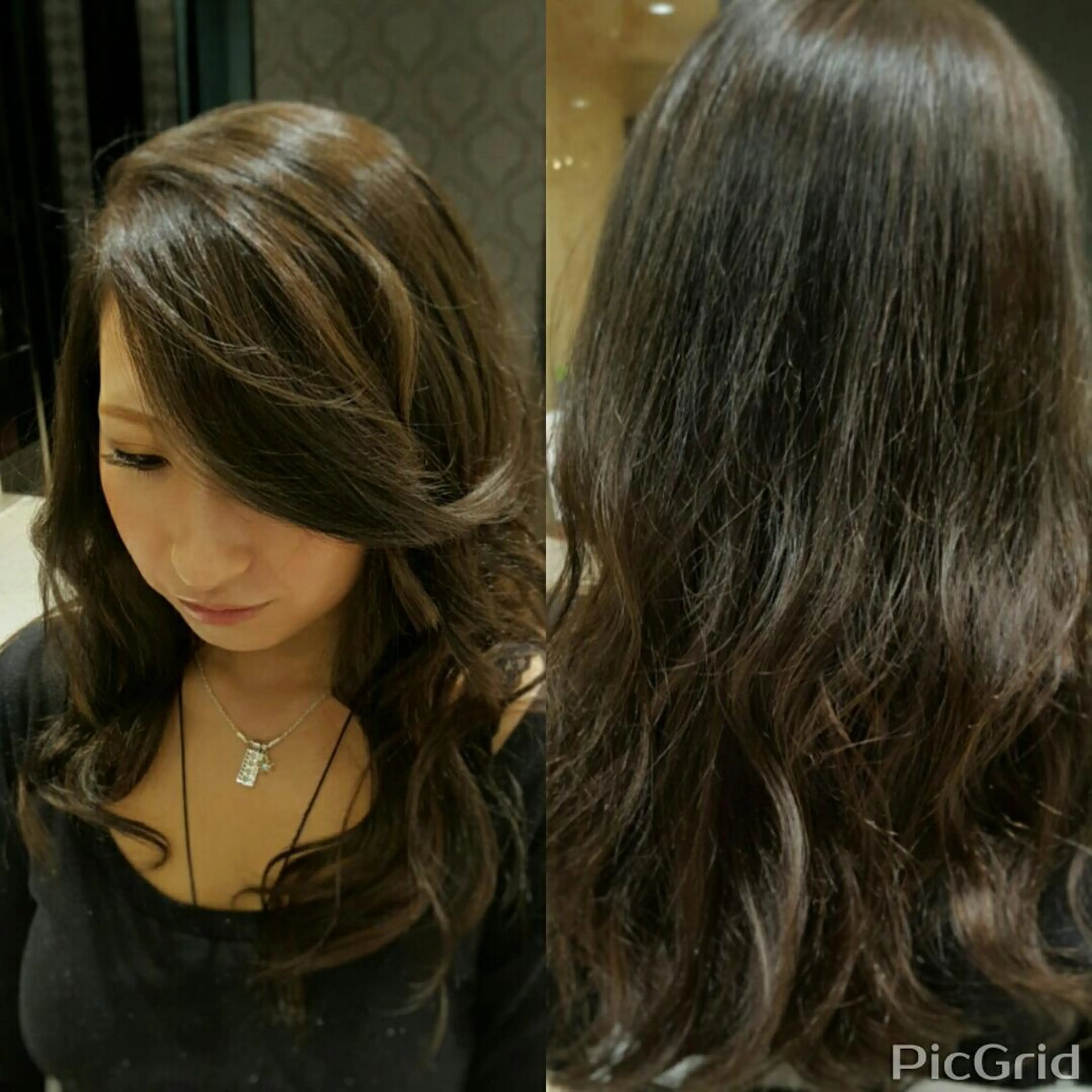 セミロング カラー ヘアアレンジ グレージュ 秋山 幸太のヘアスタイル