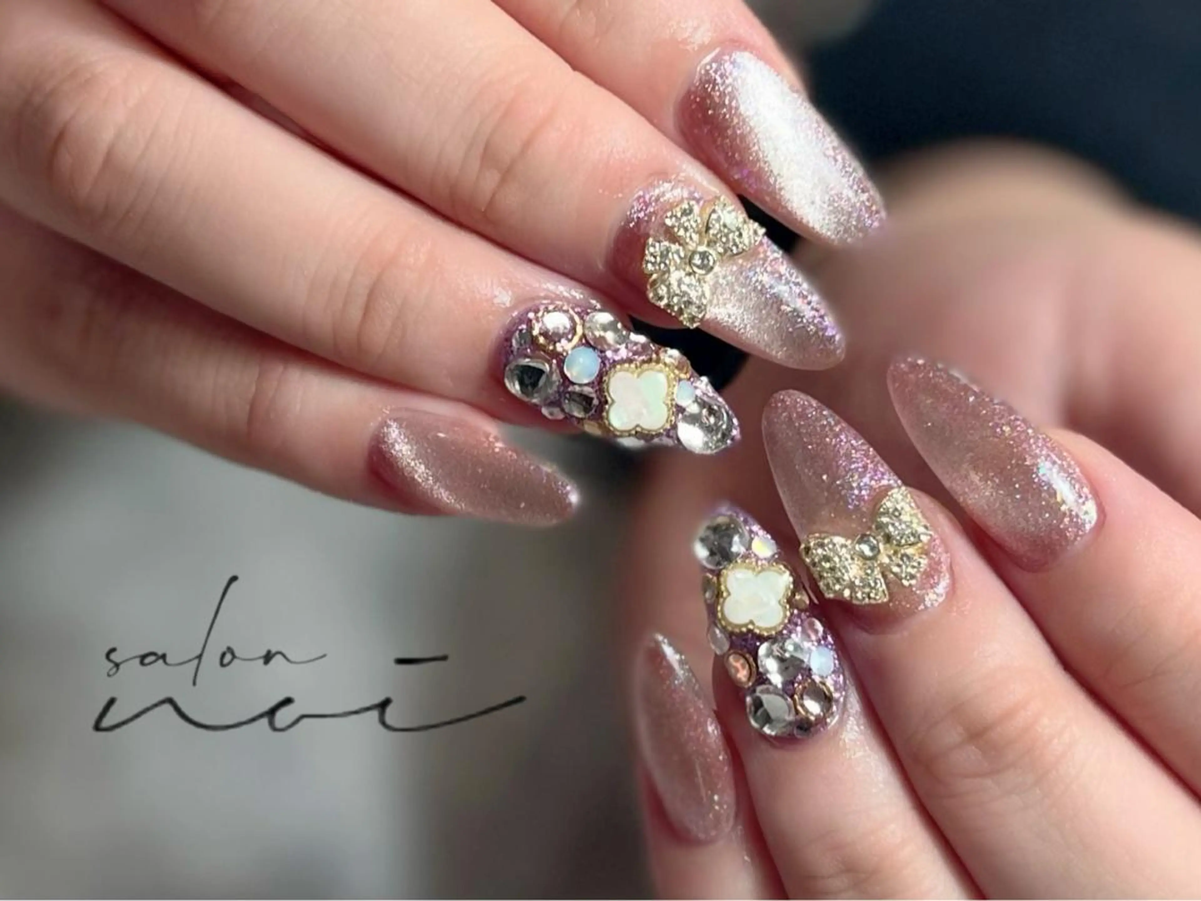 ネイル 長さ出し マグネットネイル スカルプネイル ハンドネイル salon noiのネイルデザイン