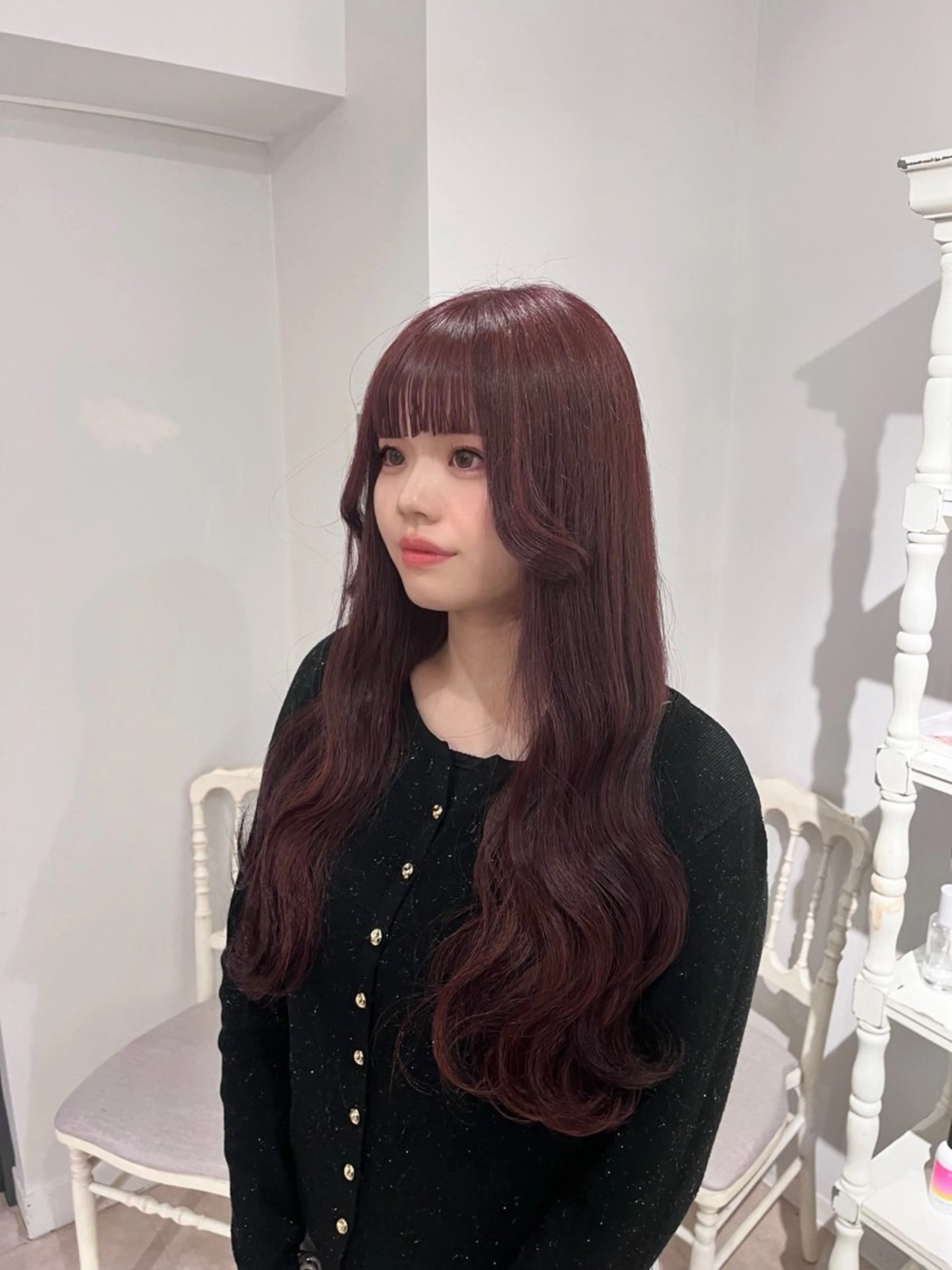 ロング カラー レッドカラー ヘアカラー CreBiA🫧名駅 馬場のヘアスタイル