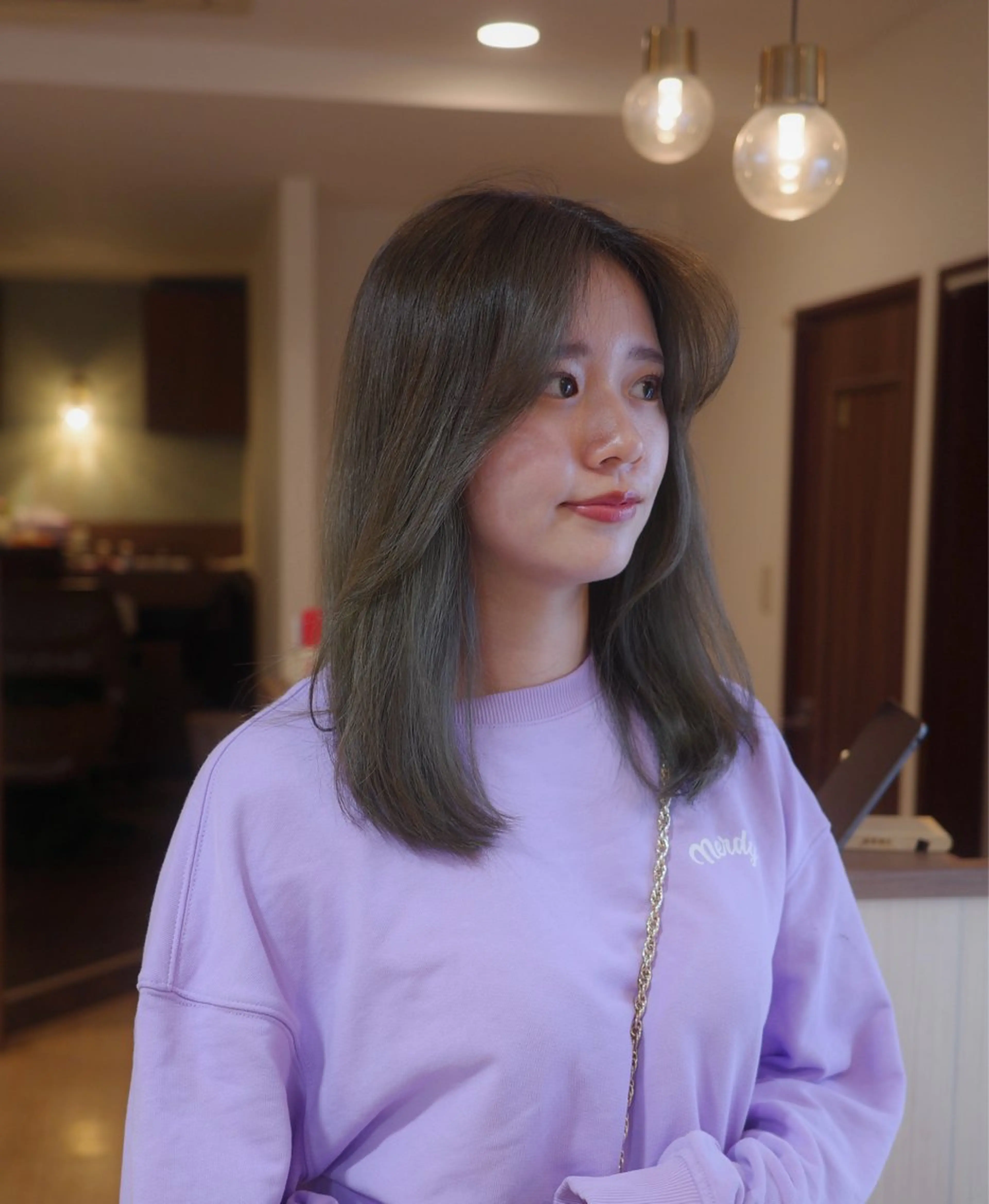 ミディアム カット ヘアカラー トリートメント 畑中康志 美髪矯正/ハイトーンのヘアスタイル