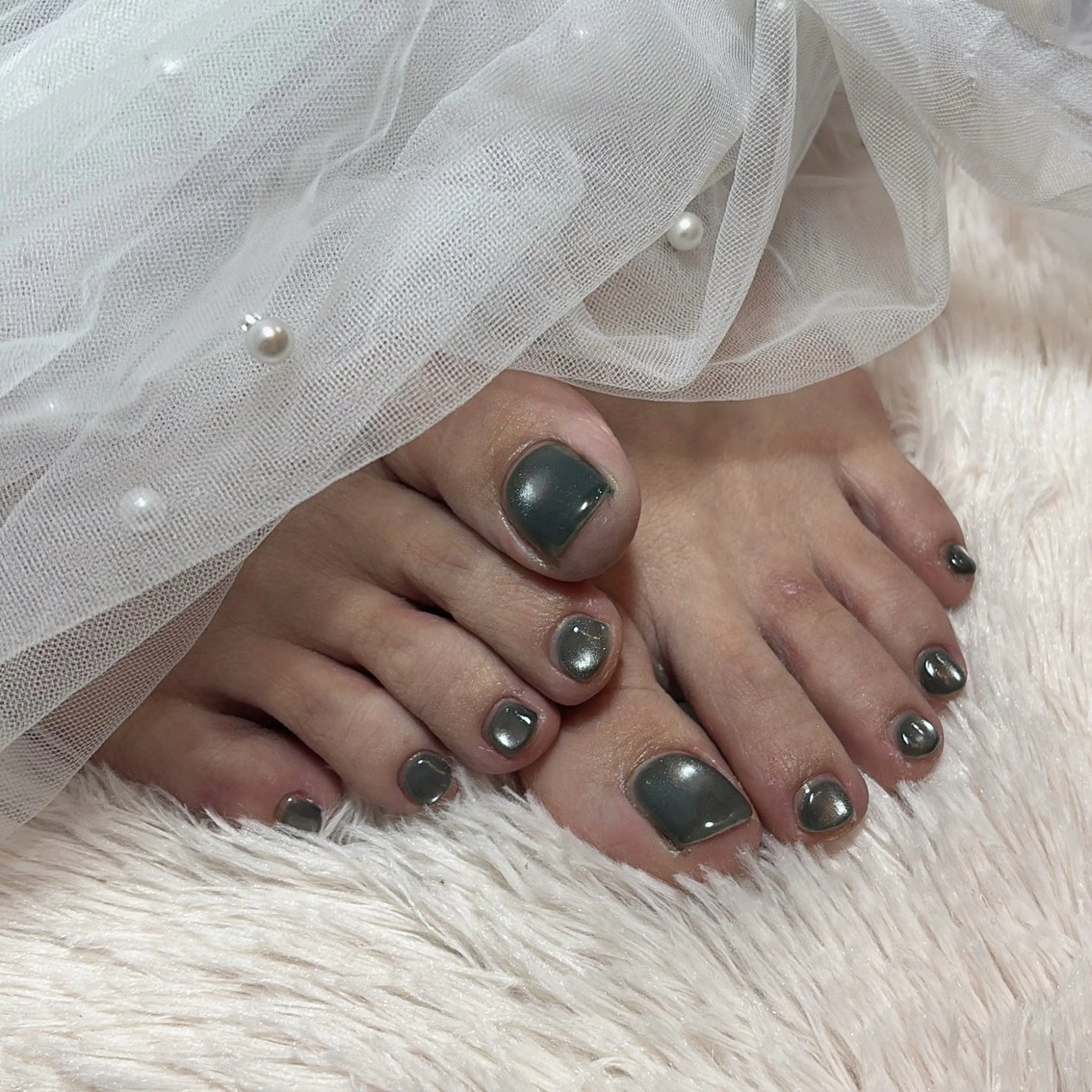 ネイル マグネットネイル フットネイル すみる Hinataのネイルデザイン