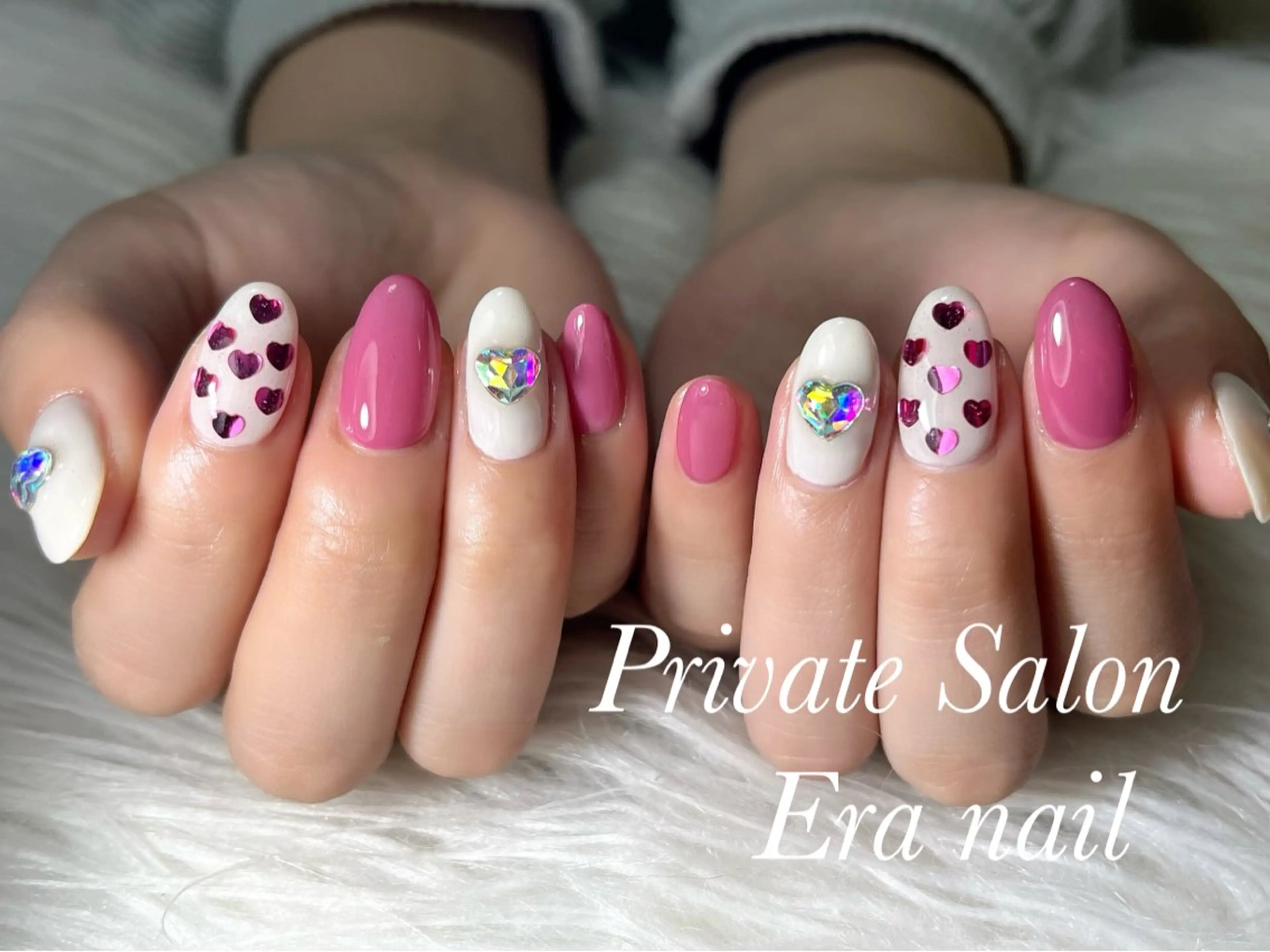 ネイル ハート ホログラムネイル Era nailのネイルデザイン