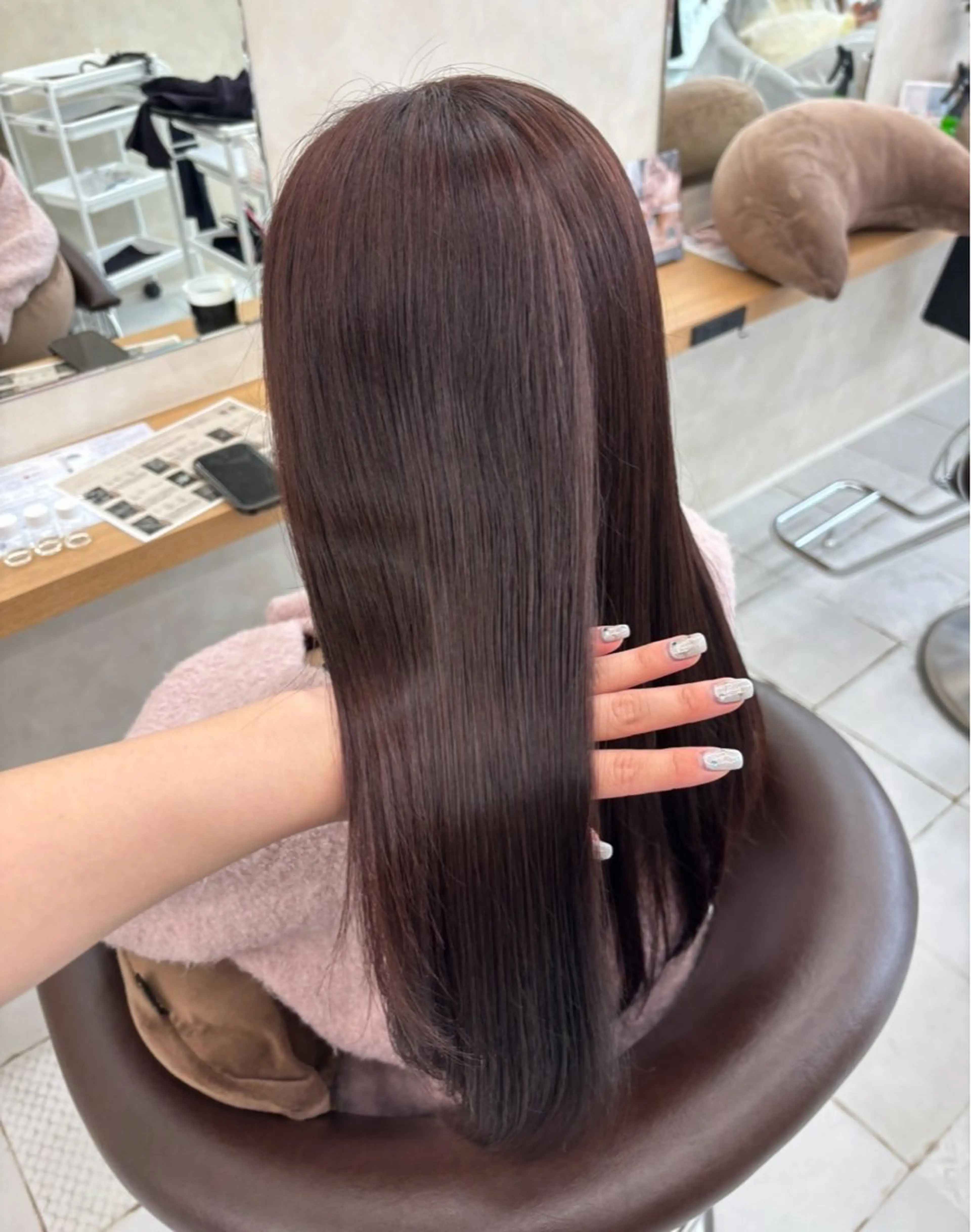 ロング カラー 髪質改善 トリートメント ヘアカラー トリートメント ブリーチなしカラー/ 暖色カラー/艶カラーのヘアスタイル