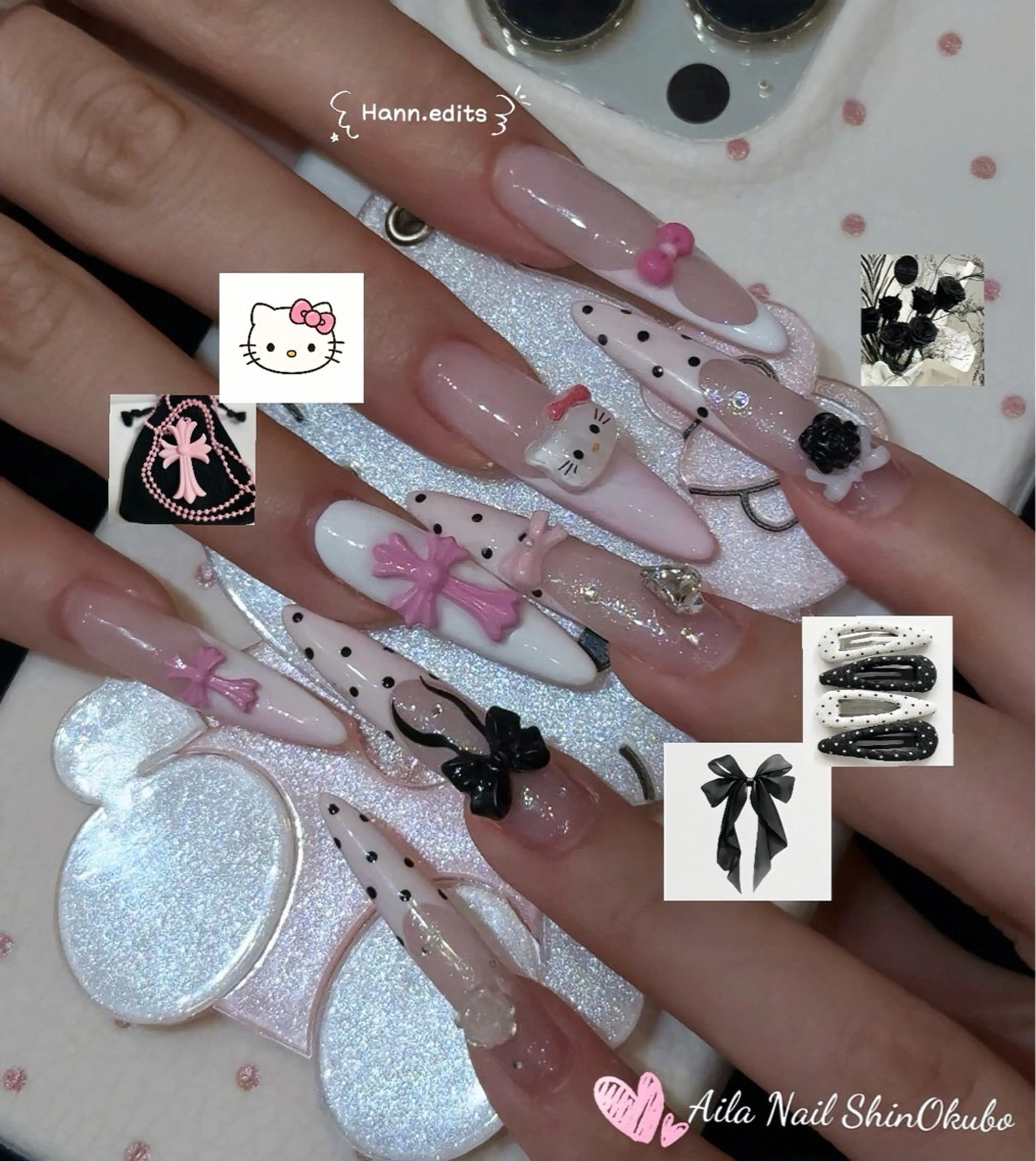 セミロング 韓国風ヘア ハンドネイル Aila Nail HanChanのネイルデザイン