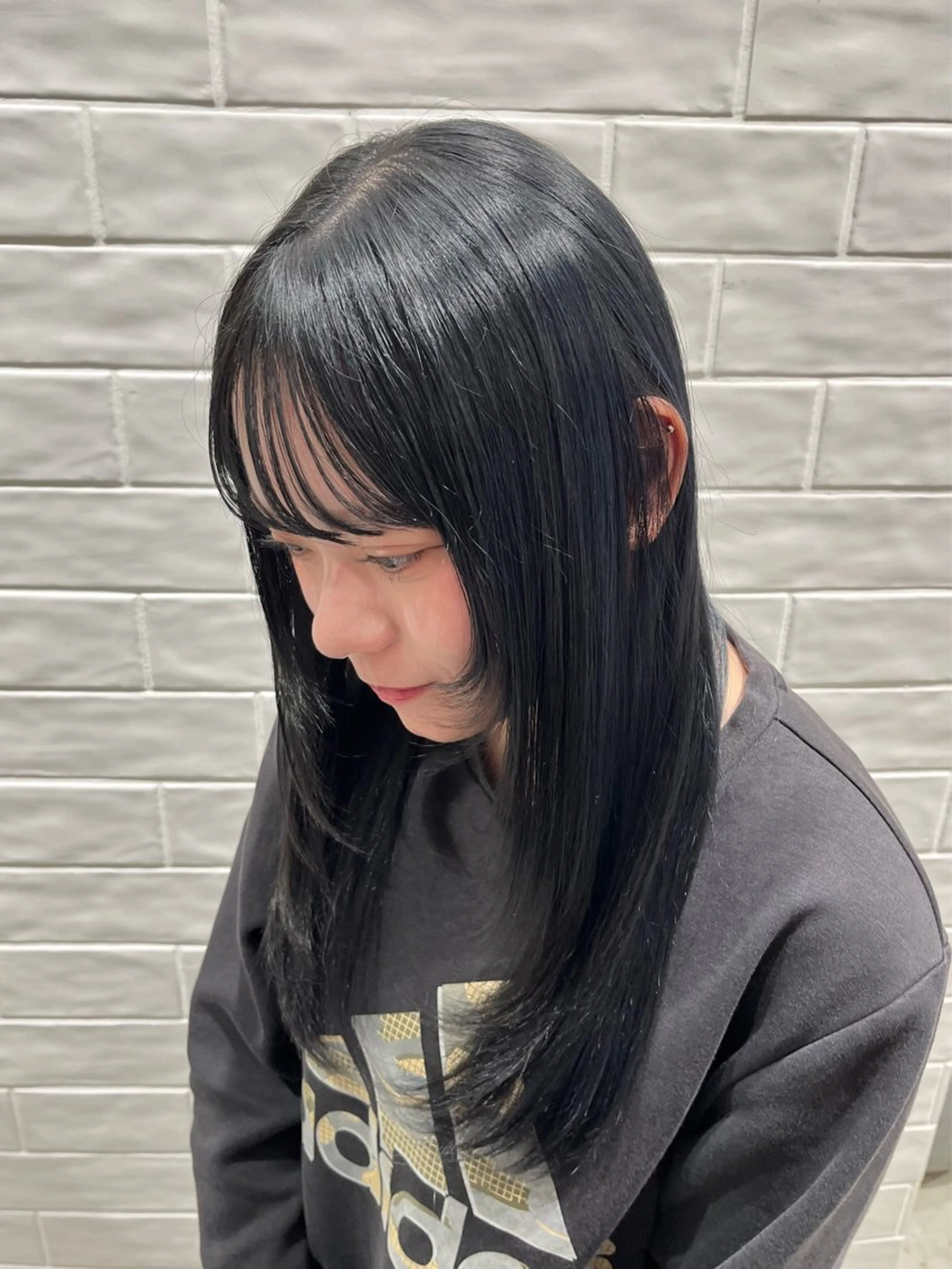 セミロング カラー 透明感カラー stair：case 💟川部　陽子💟のヘアスタイル