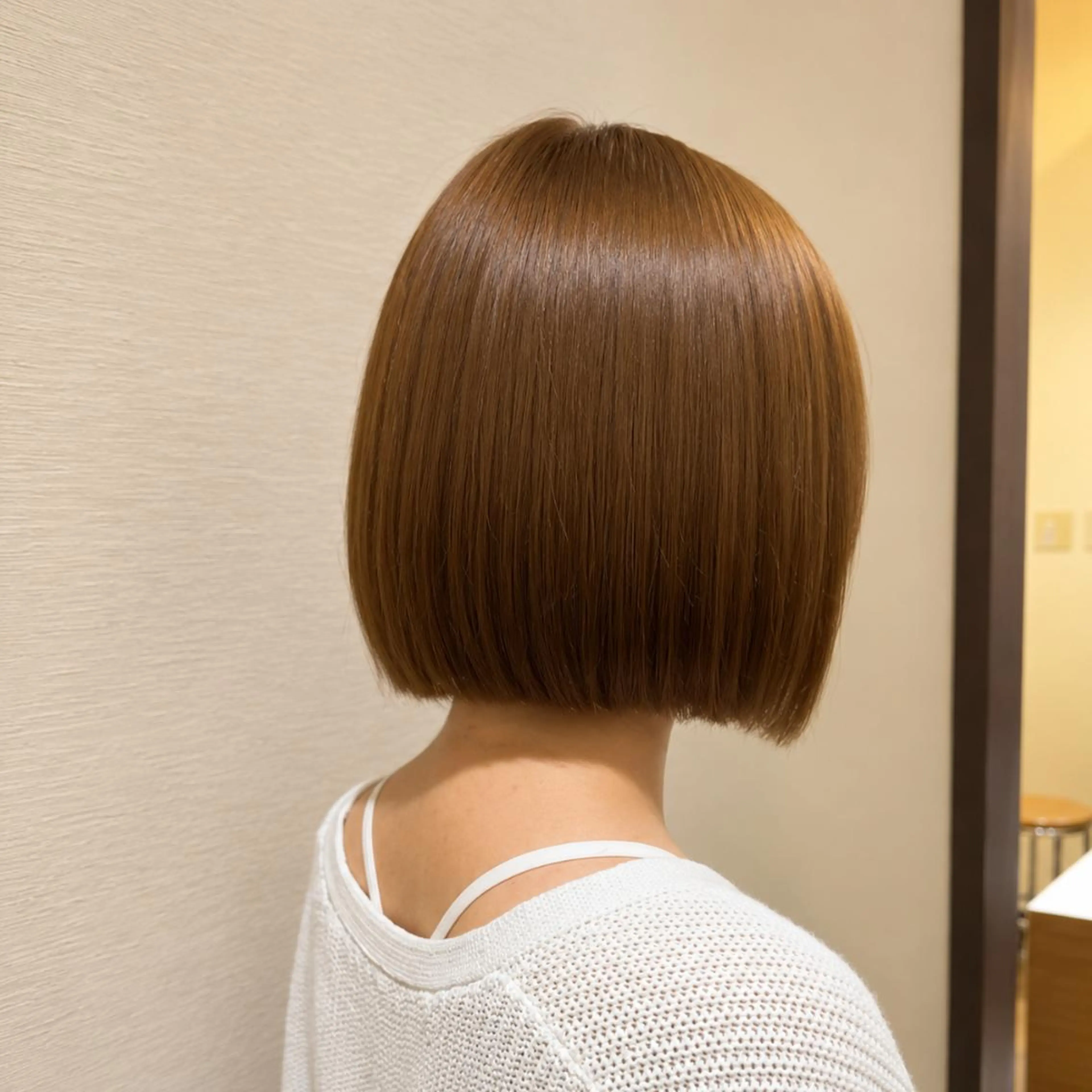 ミディアム カラー ブラウンカラー 透明感カラー ボブ カット ヘアカラー 舘 梨会のヘアスタイル
