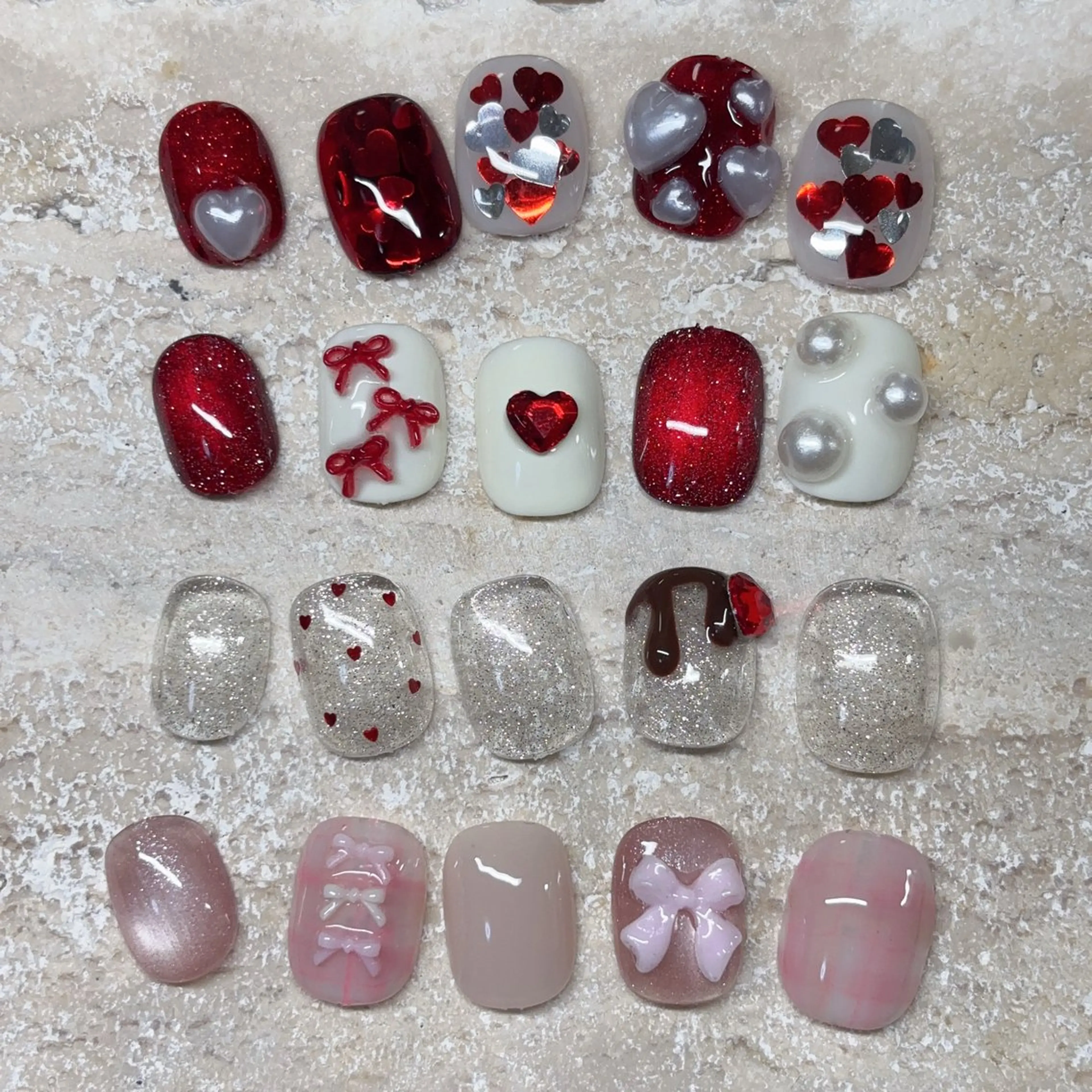 ネイル バレンタイン ハンドネイル 33 nail salon 徳山里美のネイルデザイン