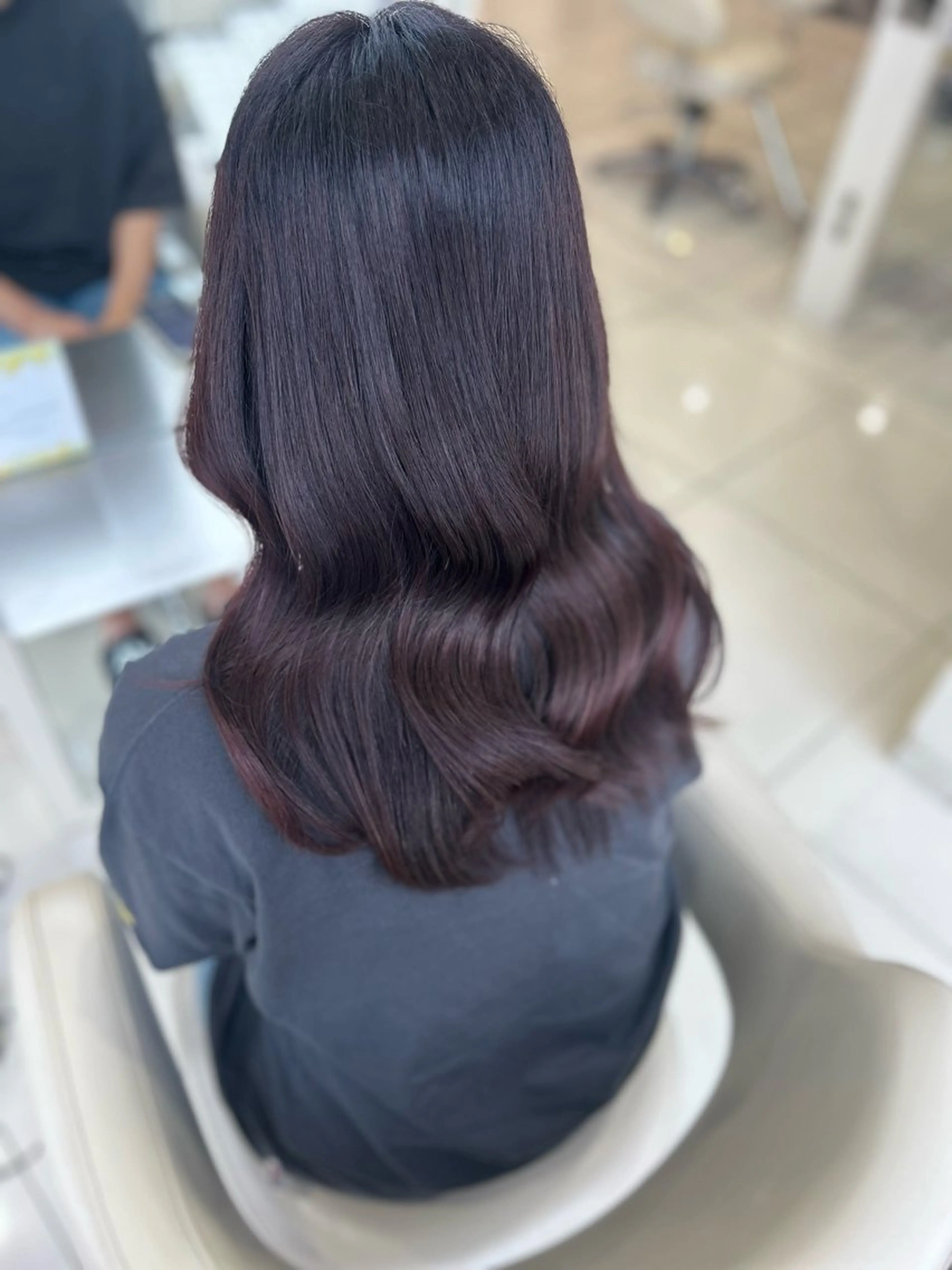 セミロング カラー ブラウンカラー ピンクカラー ピンクブラウン アンフェリール原島店 韓国ヘア/ユウのヘアスタイル