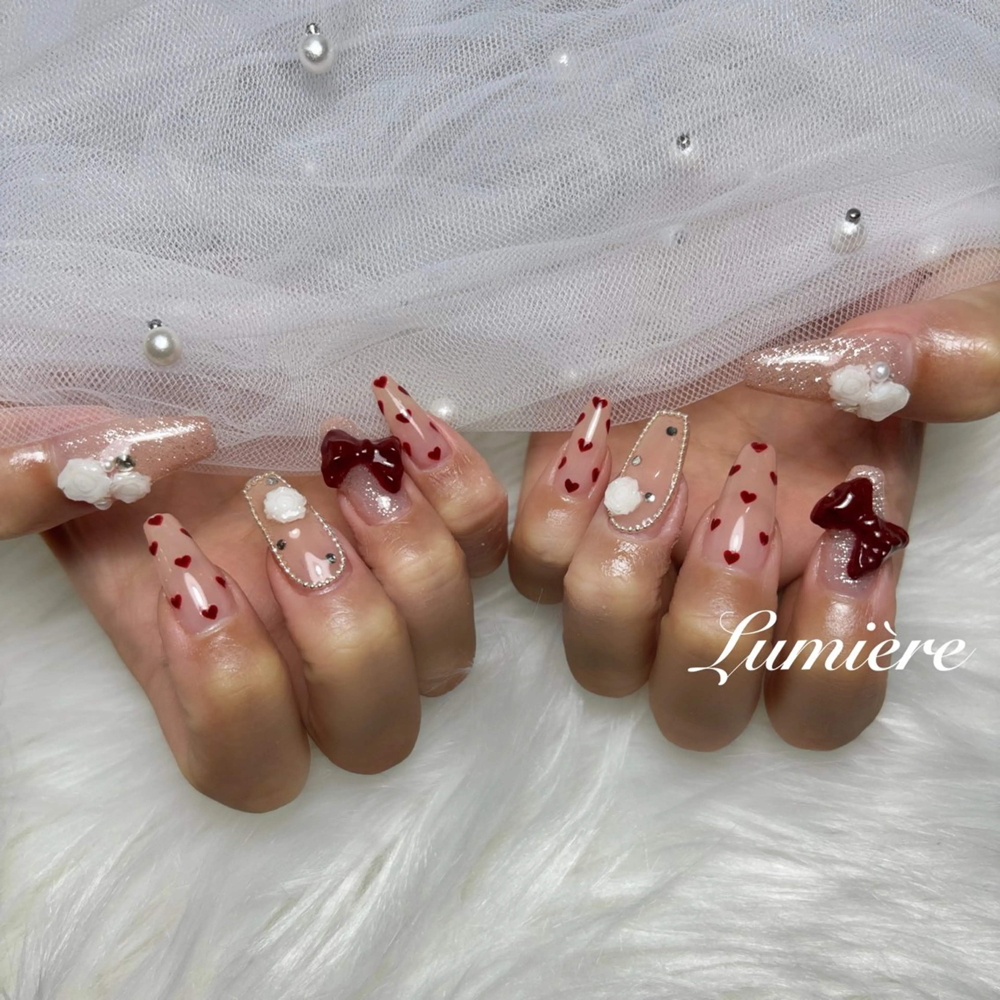 ネイル Lumière｜ ロング｜ワンホンのネイルデザイン