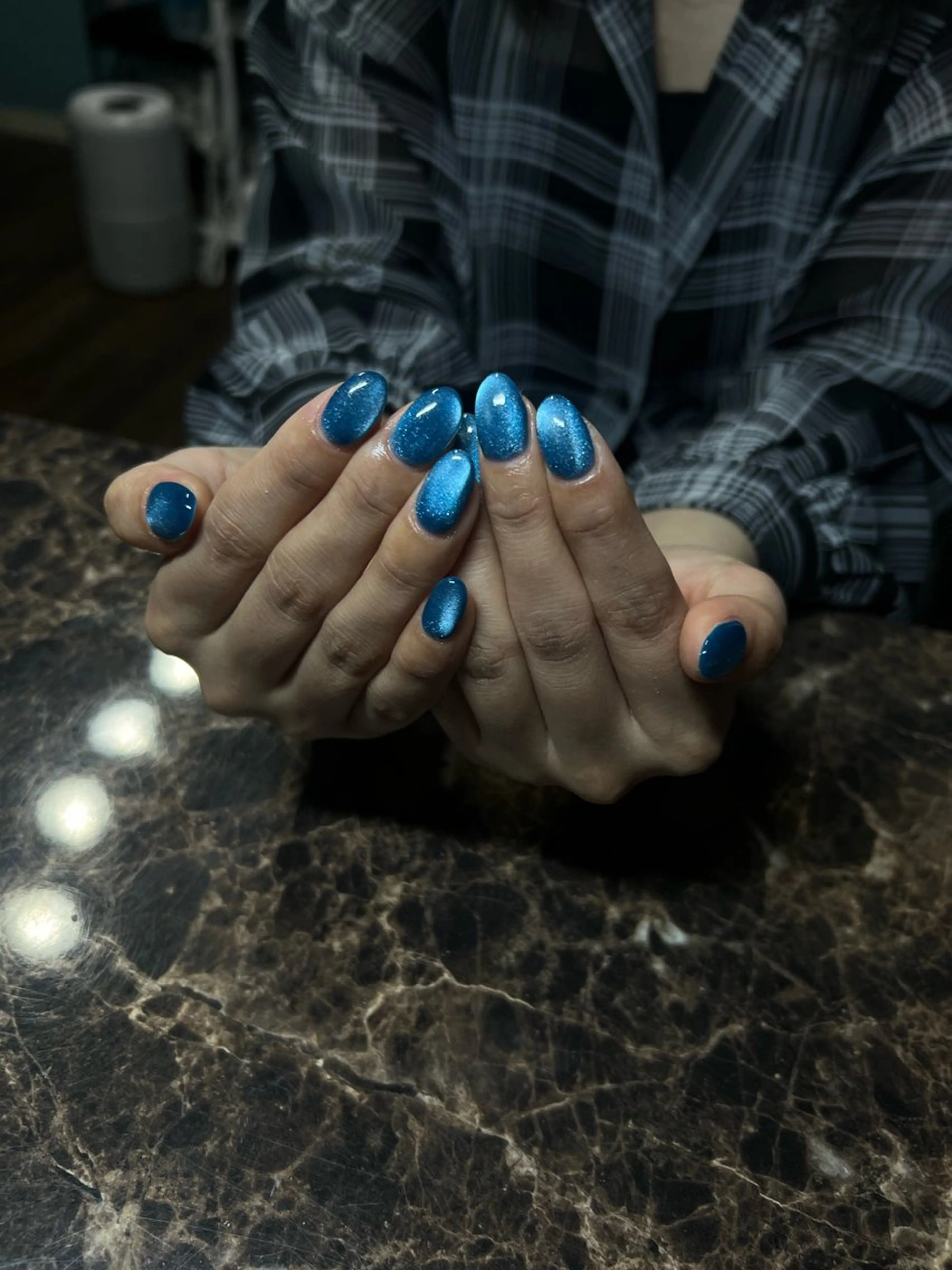 ネイル ブルー ハンドネイル IROHA NAIL 聖奈のネイルデザイン