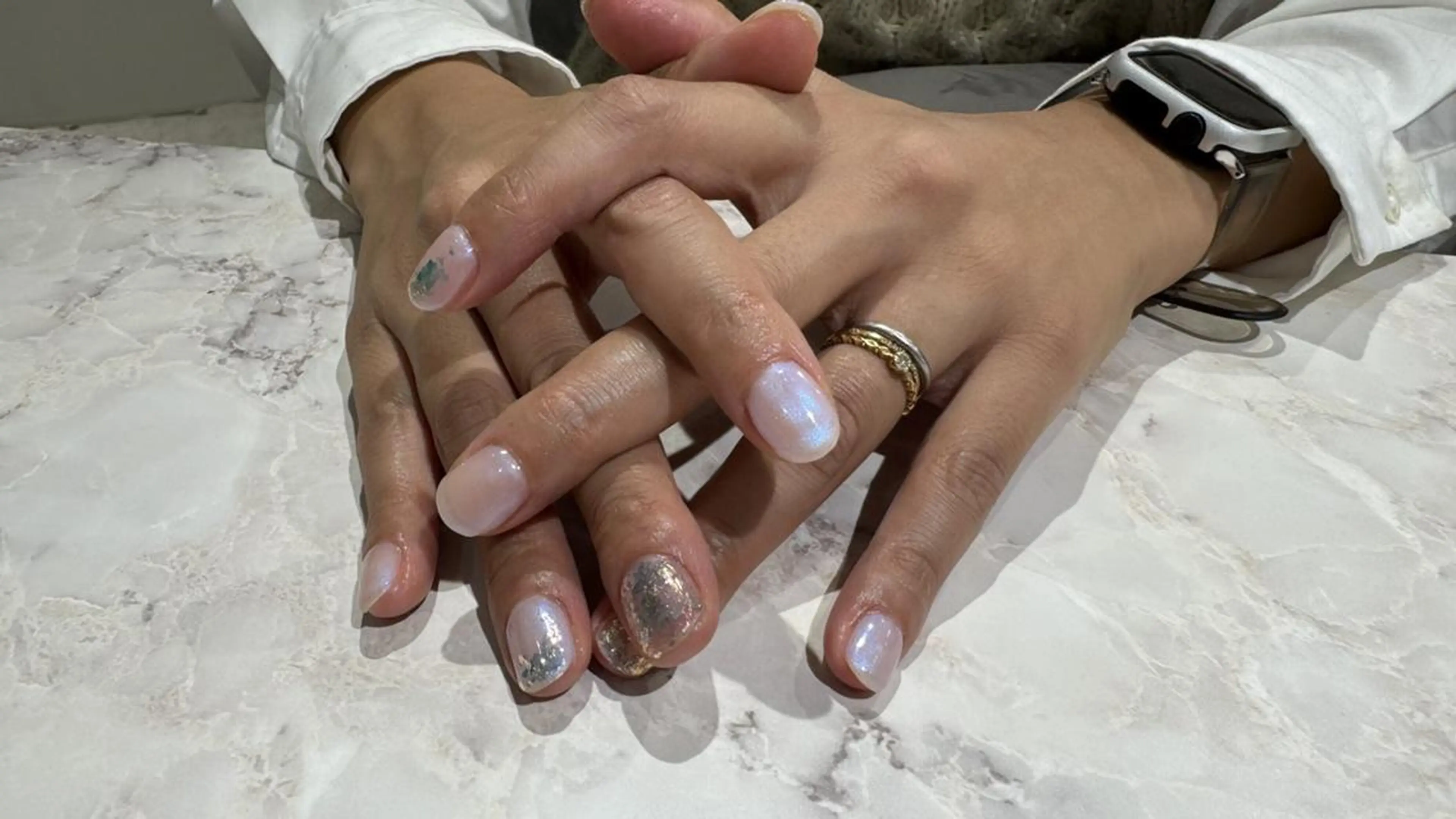 ネイル ホワイト ハンドネイル Nail Salon Lindaのネイルデザイン