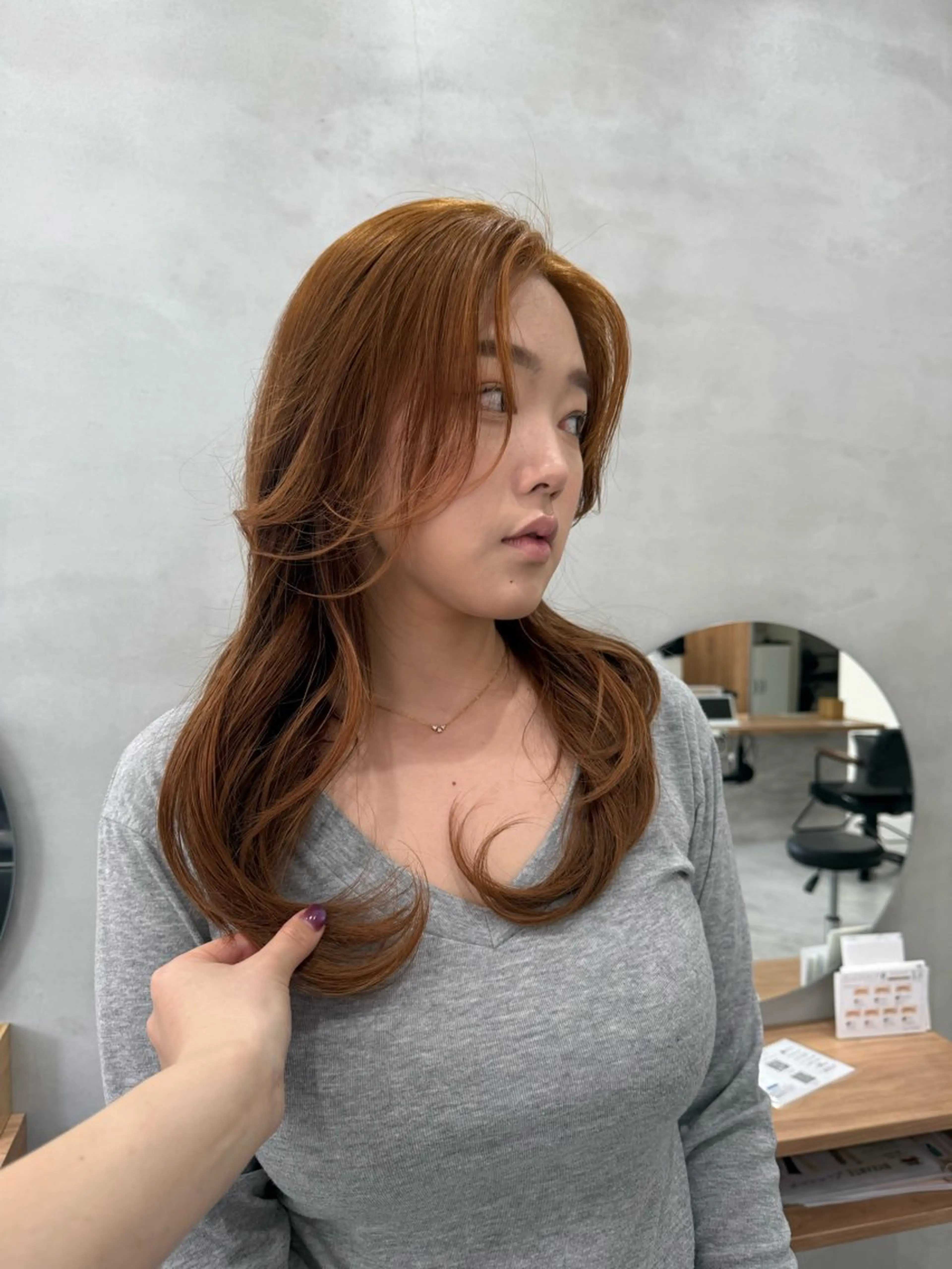 ロング カラー ダブルカラー レイヤーカット 柔らかレイヤー× 透け感カラー/SUのヘアスタイル