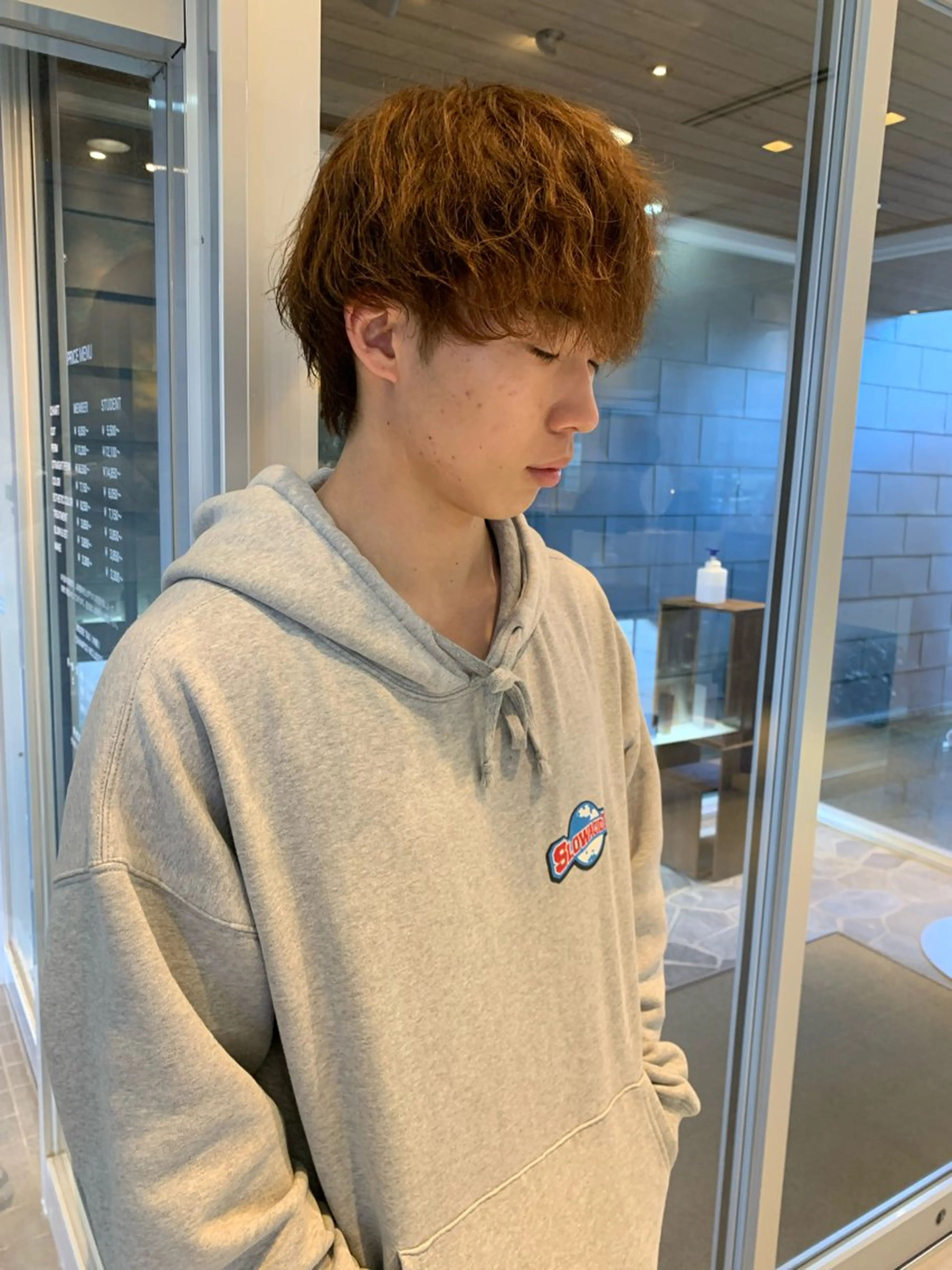 カラー パーマ メンズ Agu  hair  grove 金沢八日市店所属・名竹聖治/透明感 カラー/縮毛矯正のヘアスタイル