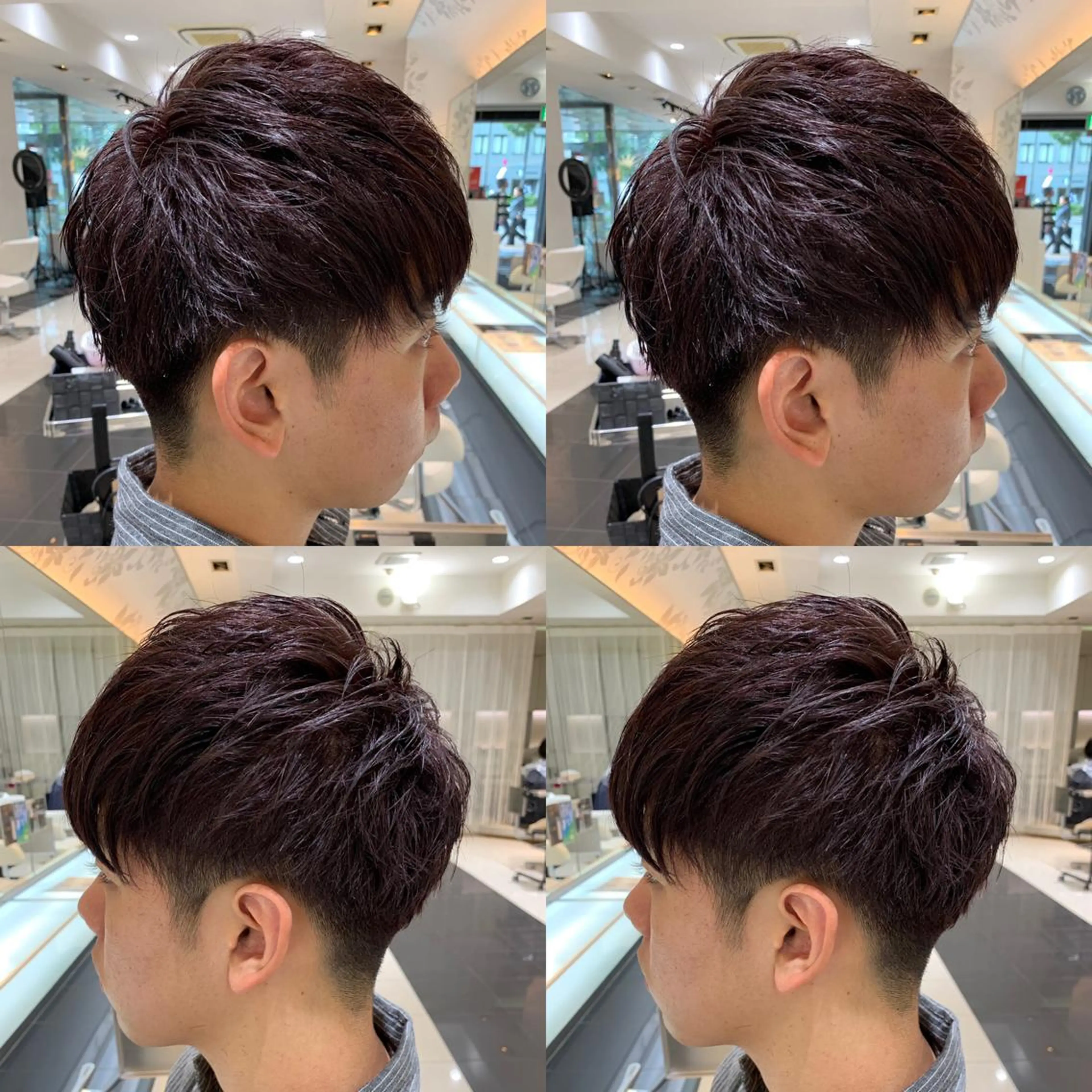 ショート カラー メンズ メンズブリーチ ブリーチ ブリーチなしカラー バイオレットカラー 赤み消しカラー /透明感カラー 上長のヘアスタイル