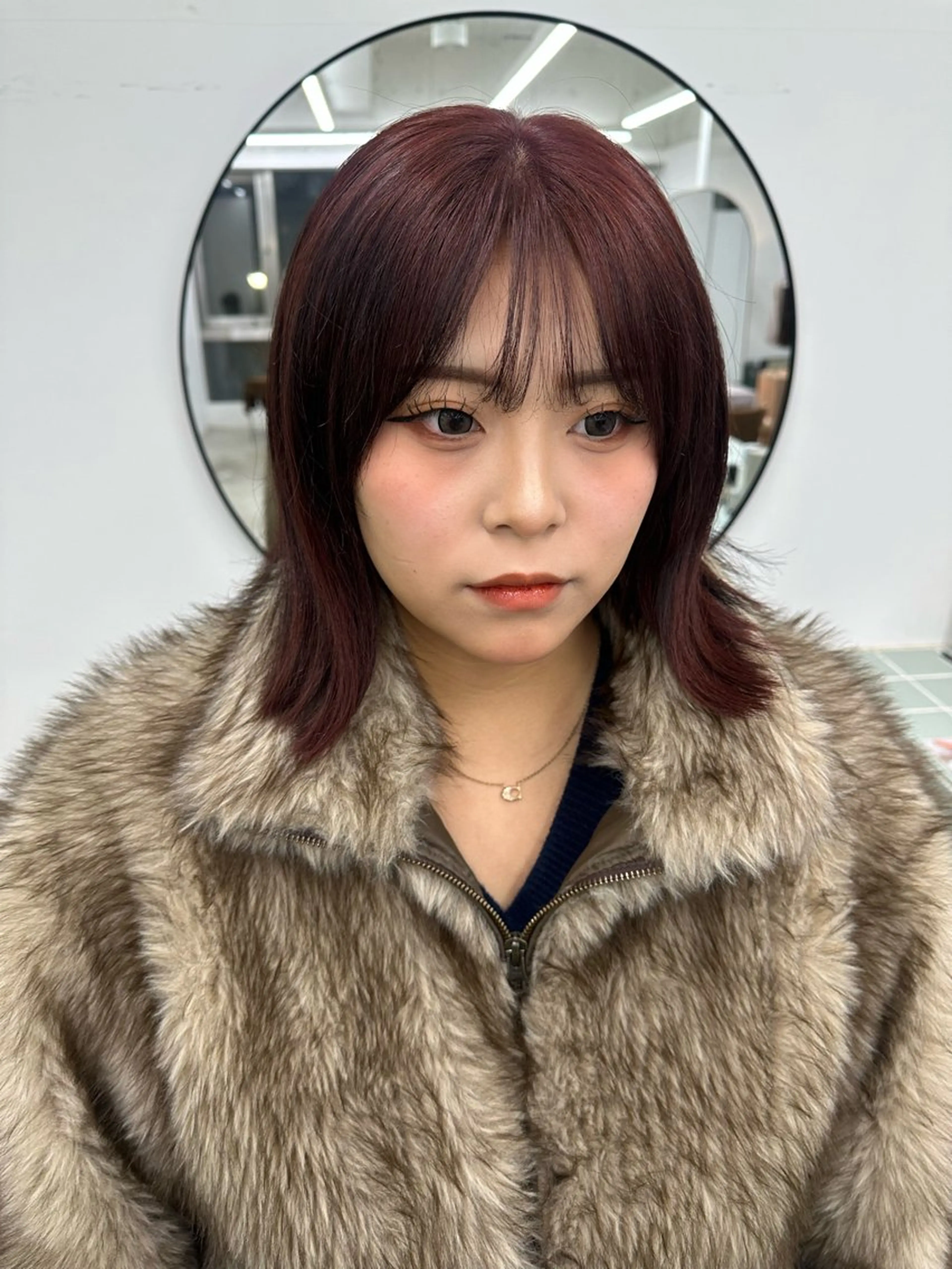 ミディアム カラー レッドカラー 【sica】 nanaのヘアスタイル