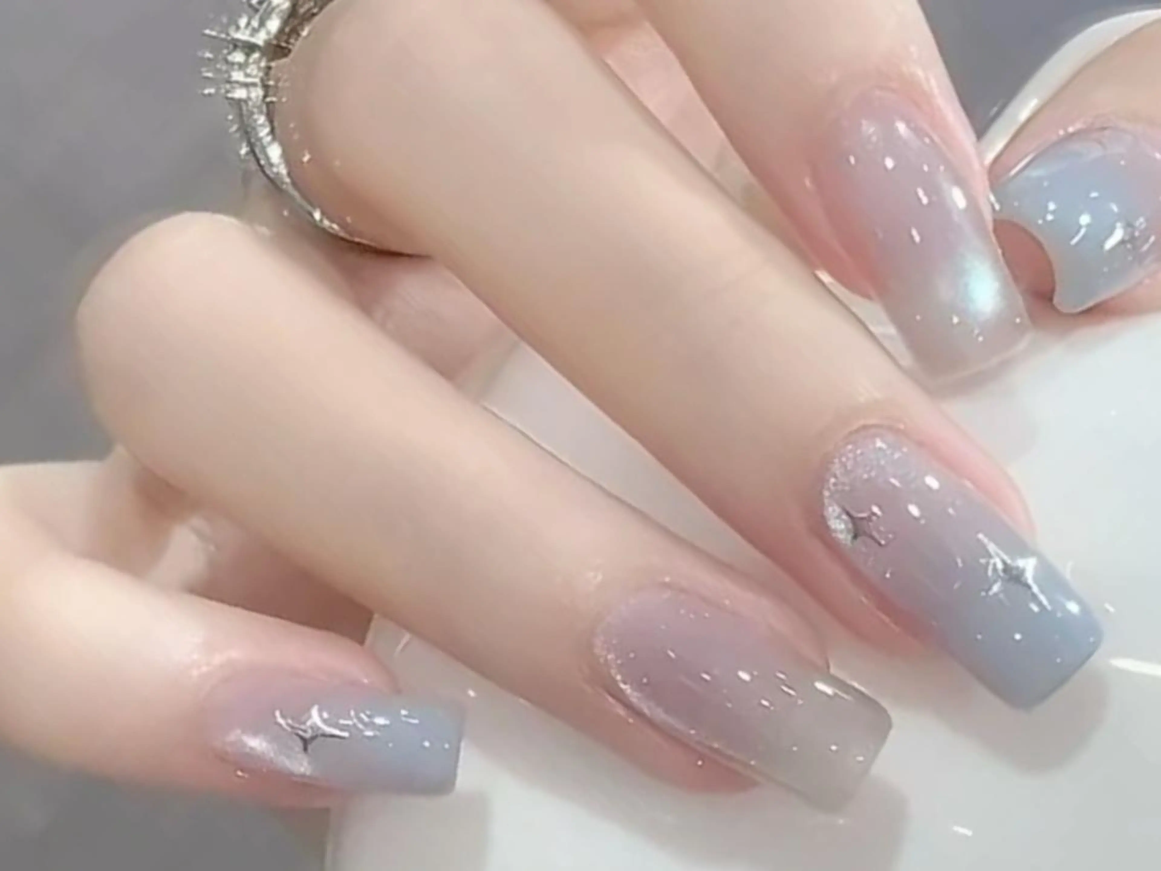 ネイル ジェルネイル 韓国ネイル 持ち込み パラジェル ワンホンネイル ハンドネイル ハンドケア Hana Bloom Nail💜Akiのネイルデザイン
