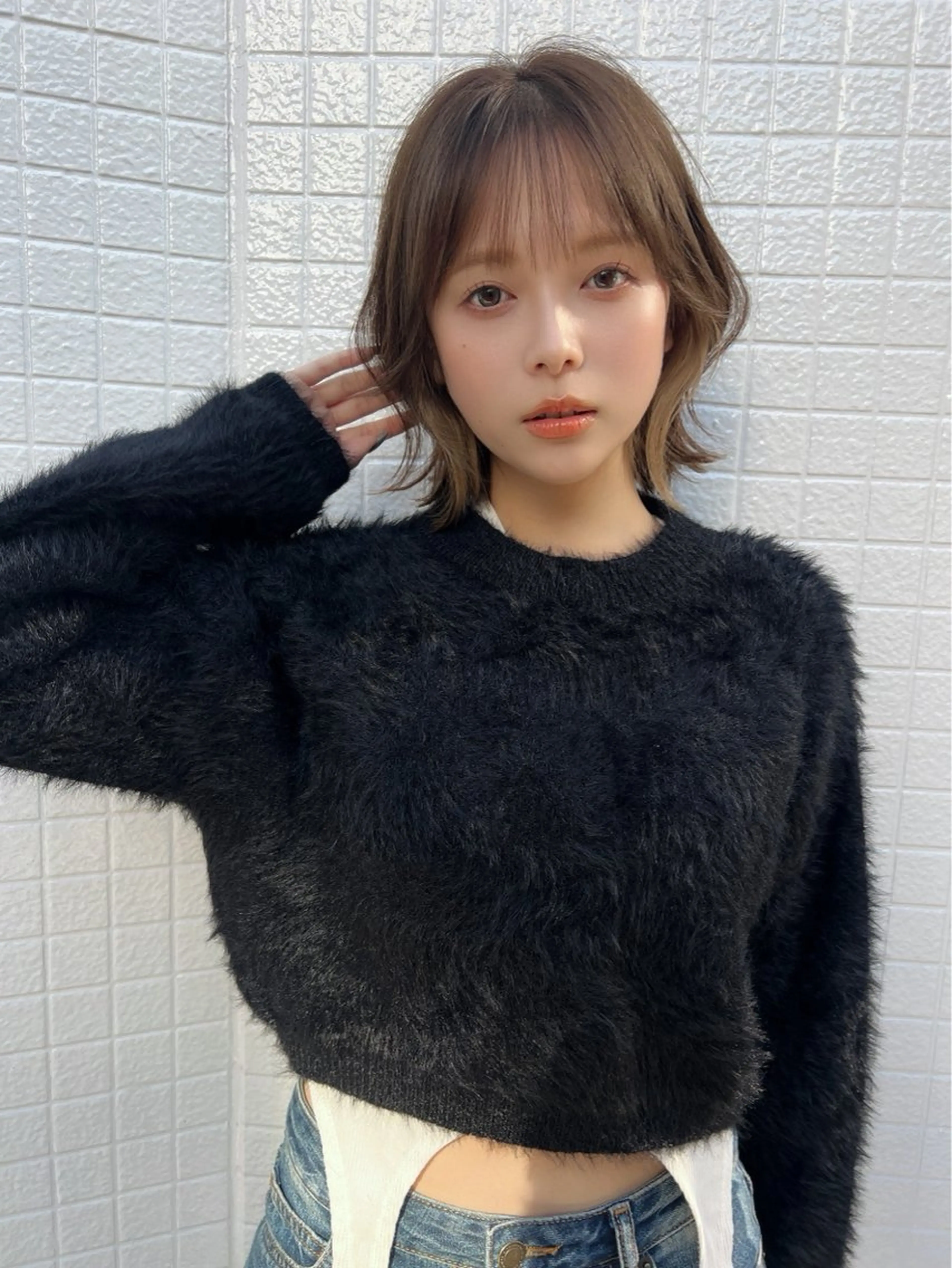 ミディアム カット ヘアカラー 透明感🌱ハイトーン ✨艶髪🫧川﨑　翼のヘアスタイル