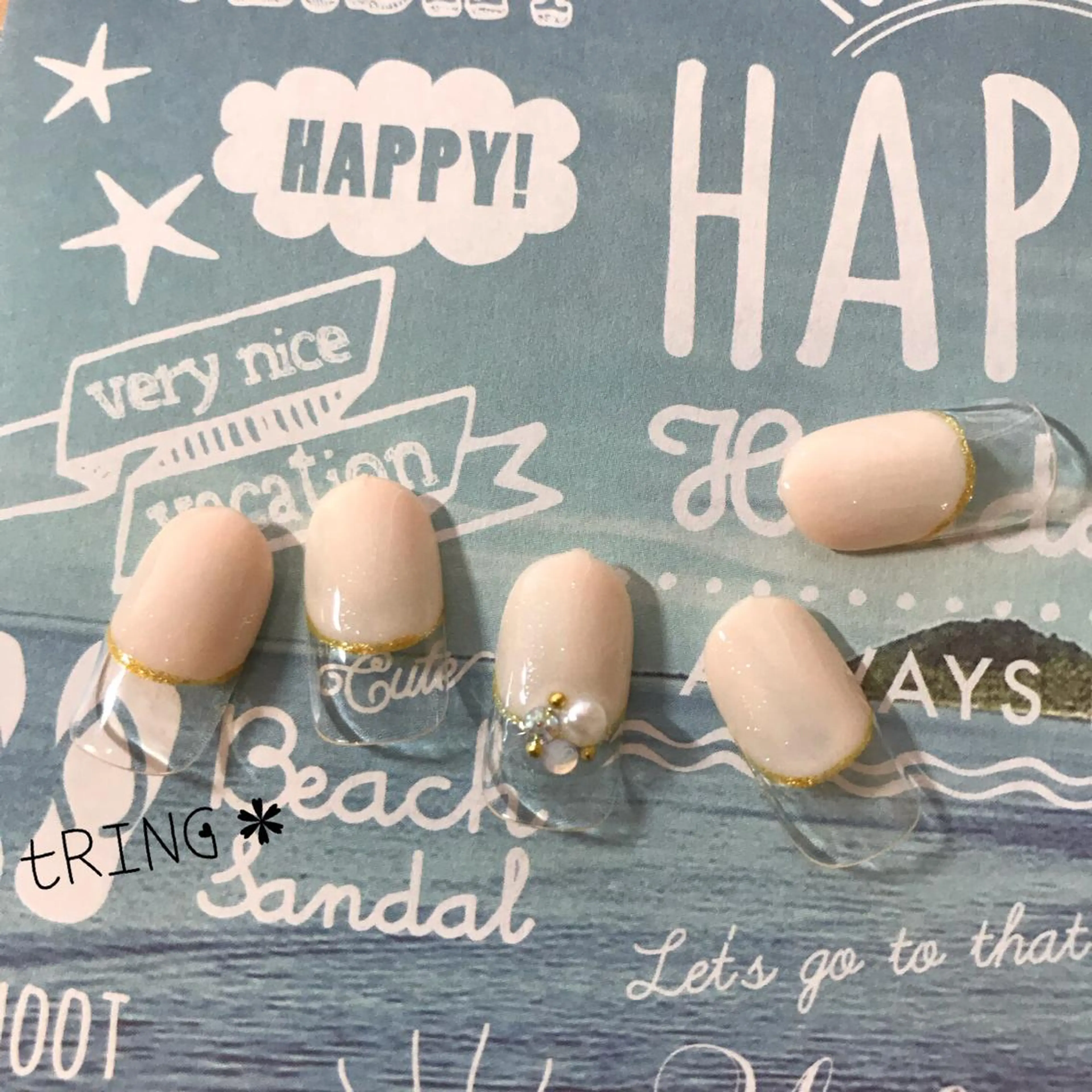 ネイル フレンチネイル ハンドネイル tRING＊ しいの木台のネイルデザイン