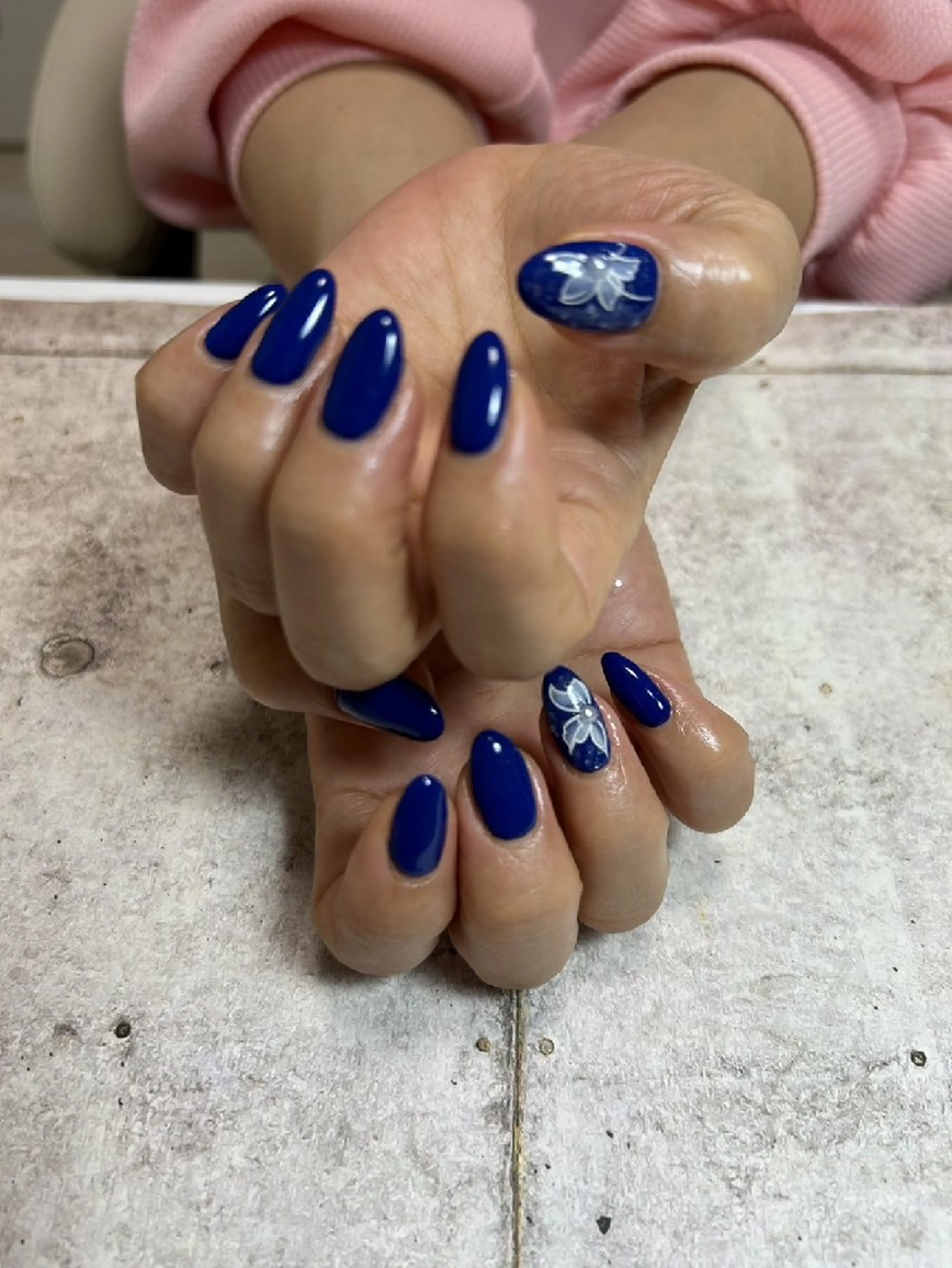 ネイル ブルー ハンドネイル I'S nail 佐野のネイルデザイン