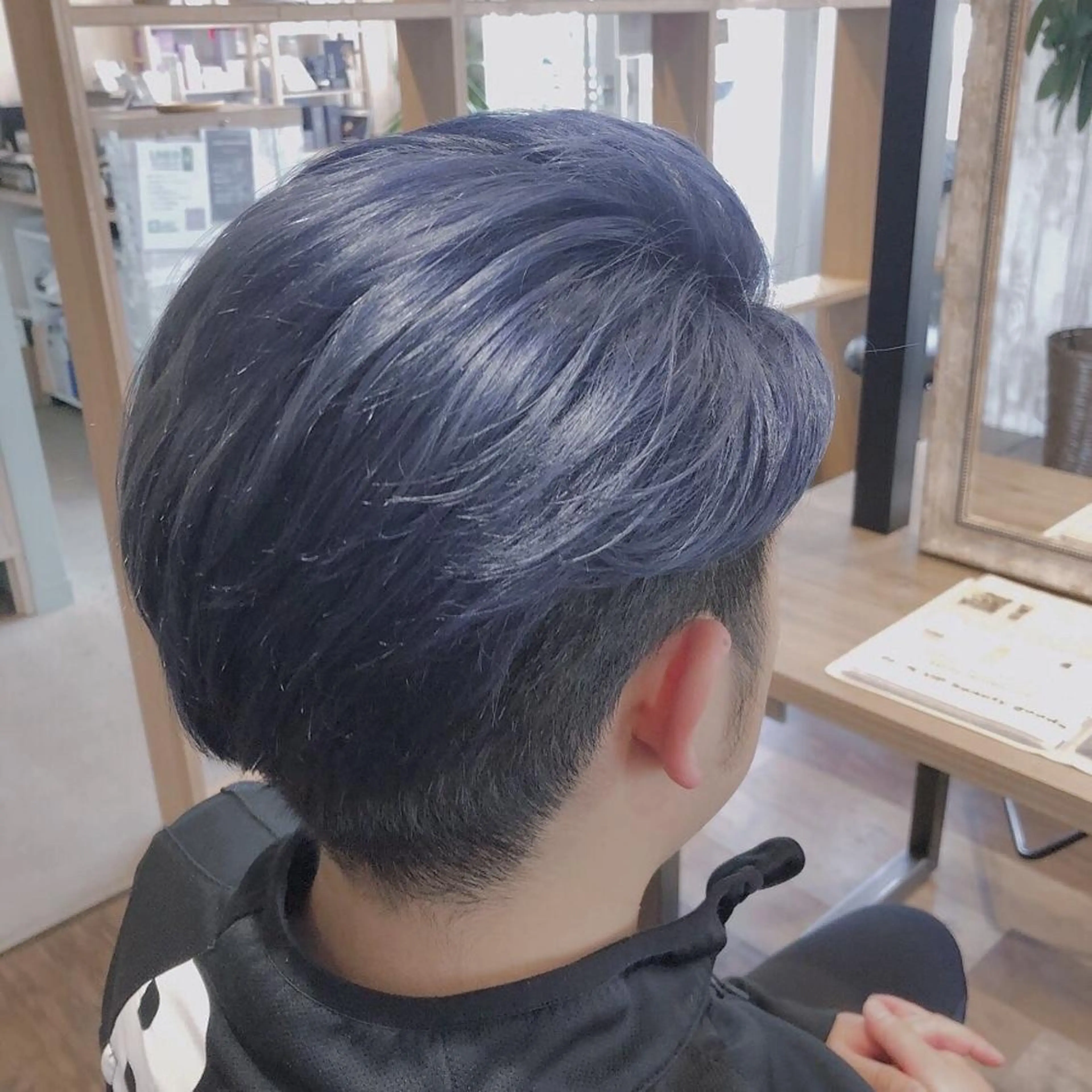 カラー メンズ メンズ韓国風 韓国マッシュ マッシュ アッシュ ブルーカラー 💚 nao💚のヘアスタイル