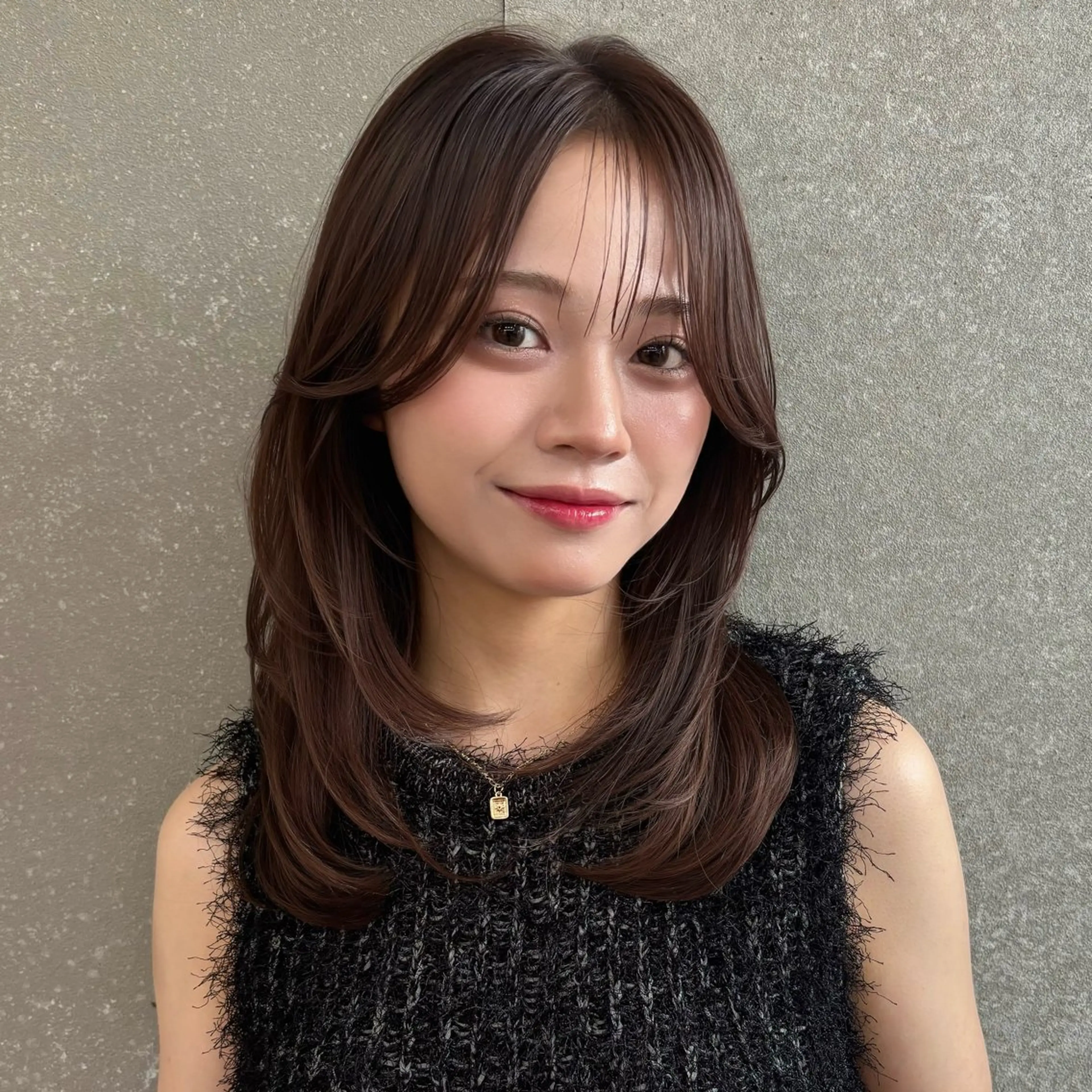 セミロング カラー ブラウンカラー マロンブラウン 韓国風ヘア レイヤーカット カット ヘアカラー トリートメント 韓国レイヤー🇰🇷 /縮毛矯正💎/月音のヘアスタイル